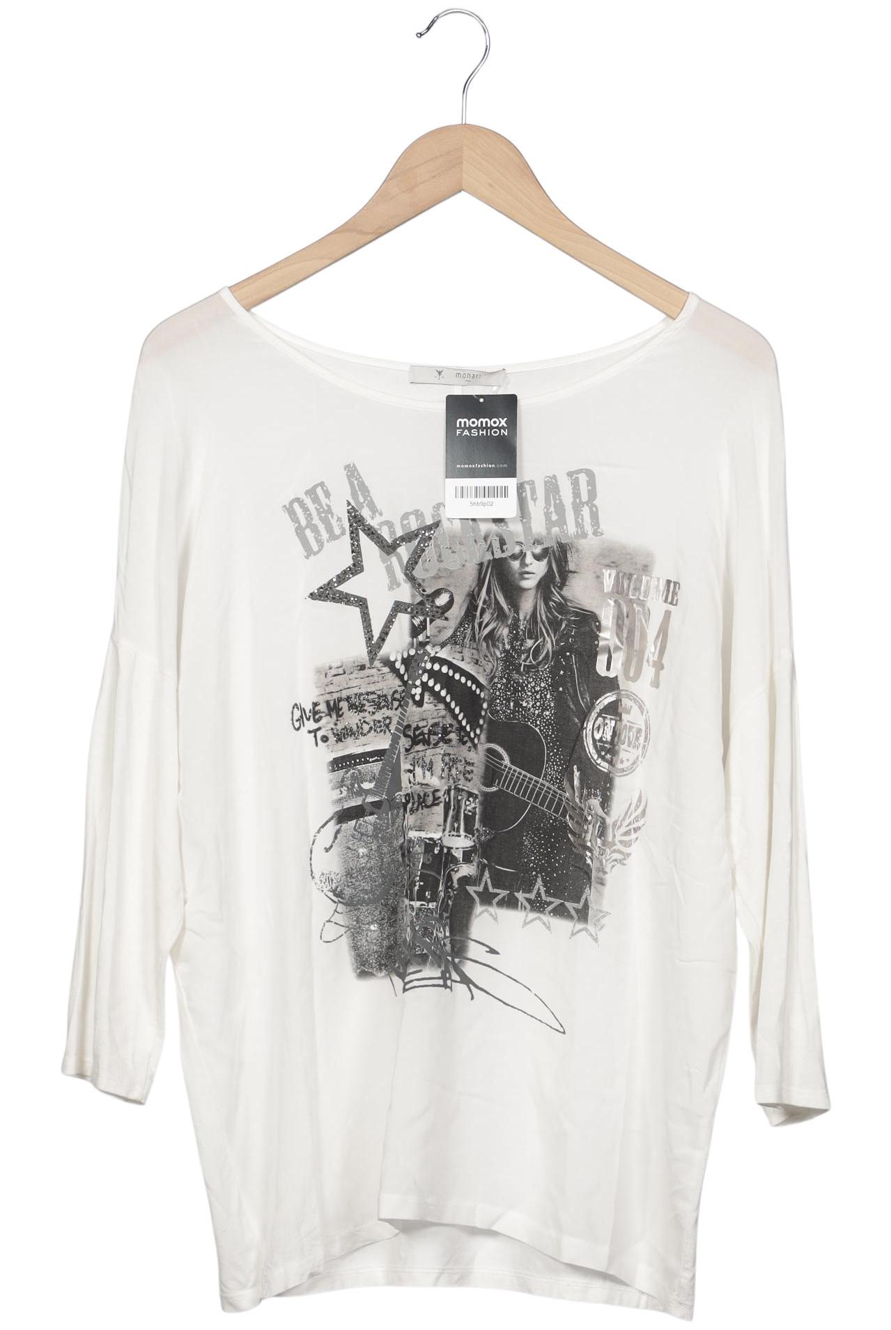 

monari Damen Langarmshirt, weiß, Gr. 52