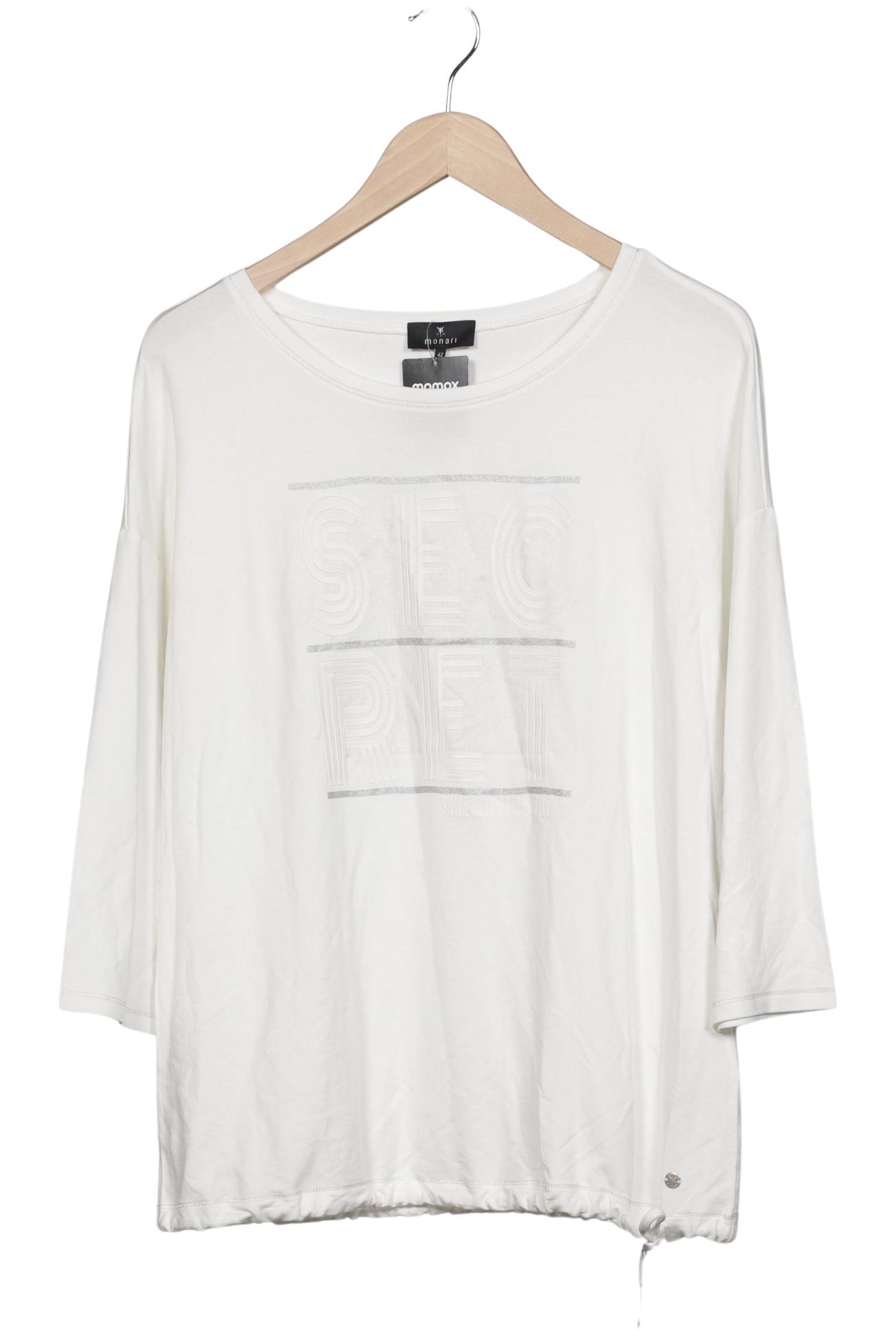 

monari Damen Langarmshirt, weiß, Gr. 42