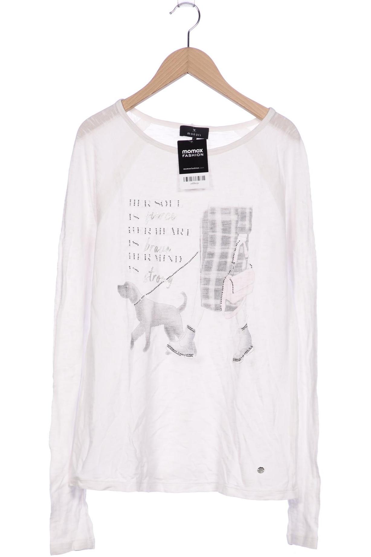 

monari Damen Langarmshirt, weiß, Gr. 36