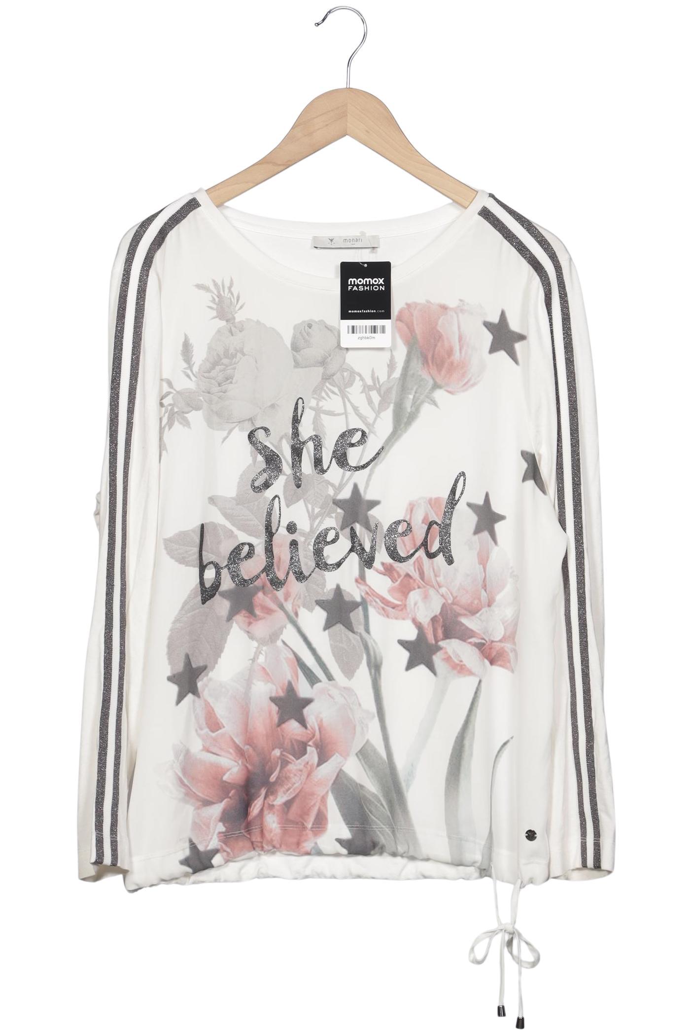 

monari Damen Langarmshirt, weiß, Gr. 46