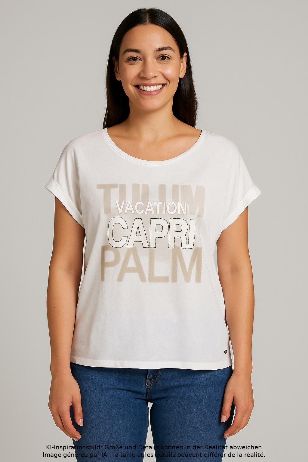 

monari Damen T-Shirt, weiß, Gr. 44