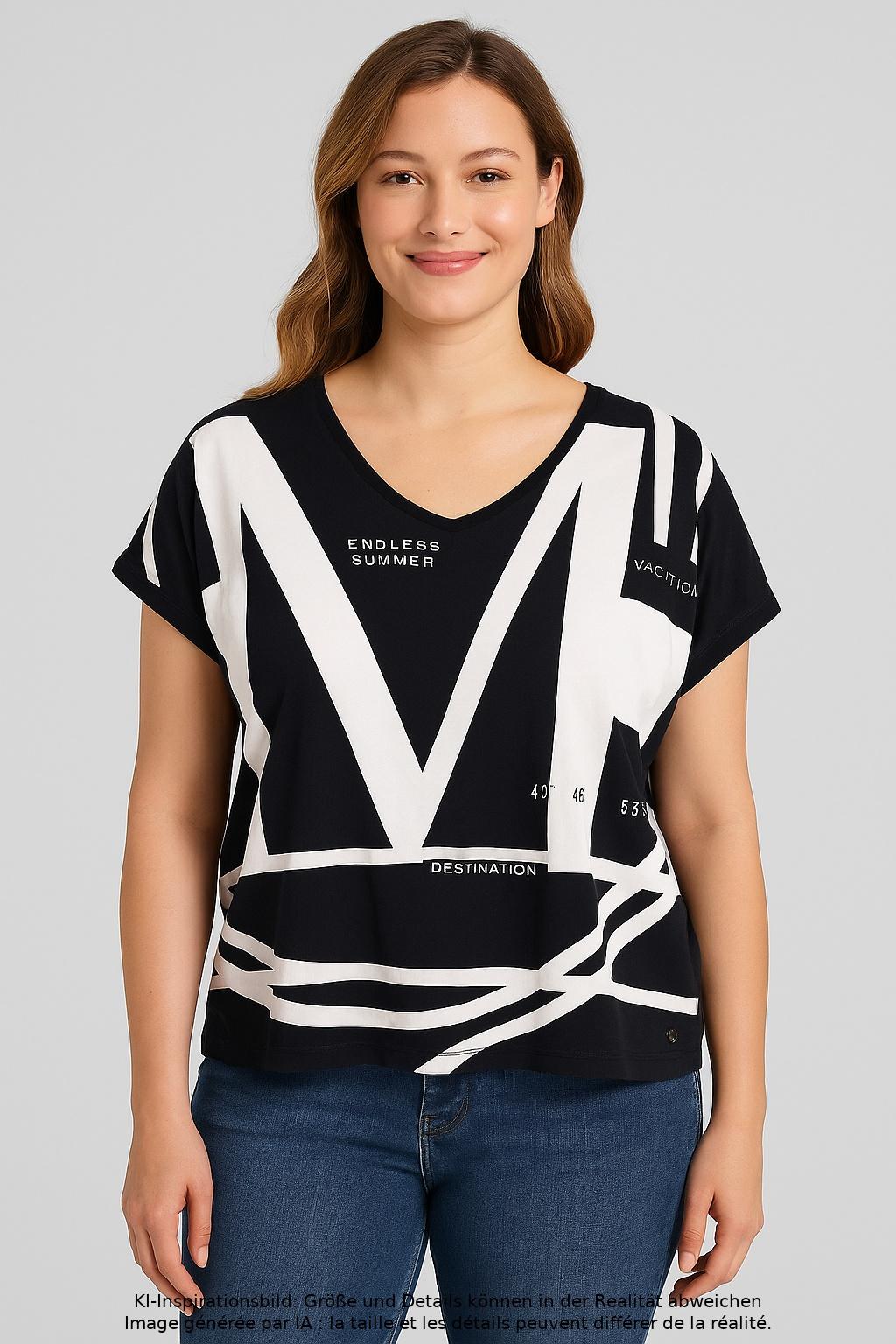 

monari Damen T-Shirt, mehrfarbig, Gr. 42