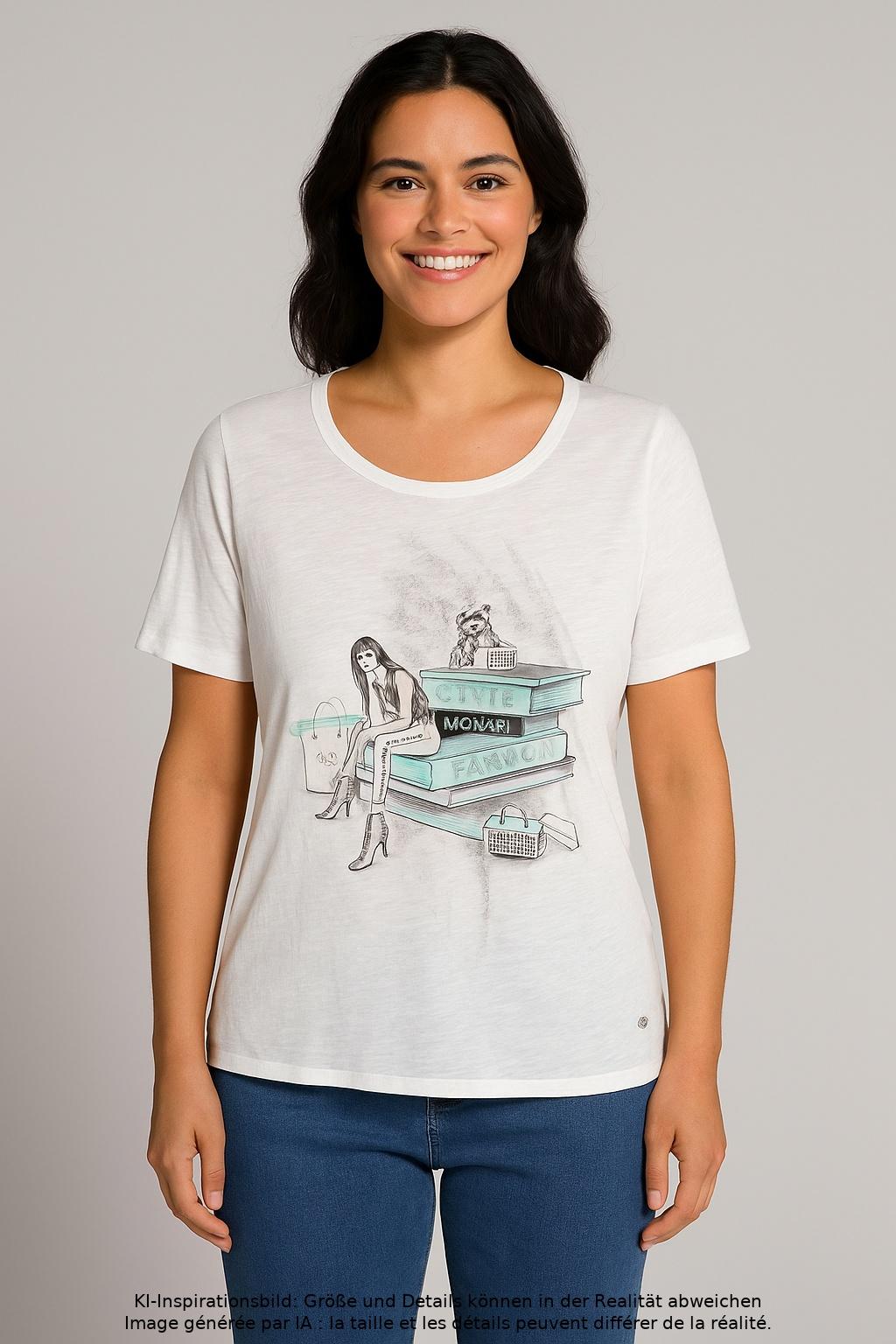 

monari Damen T-Shirt, weiß, Gr. 44