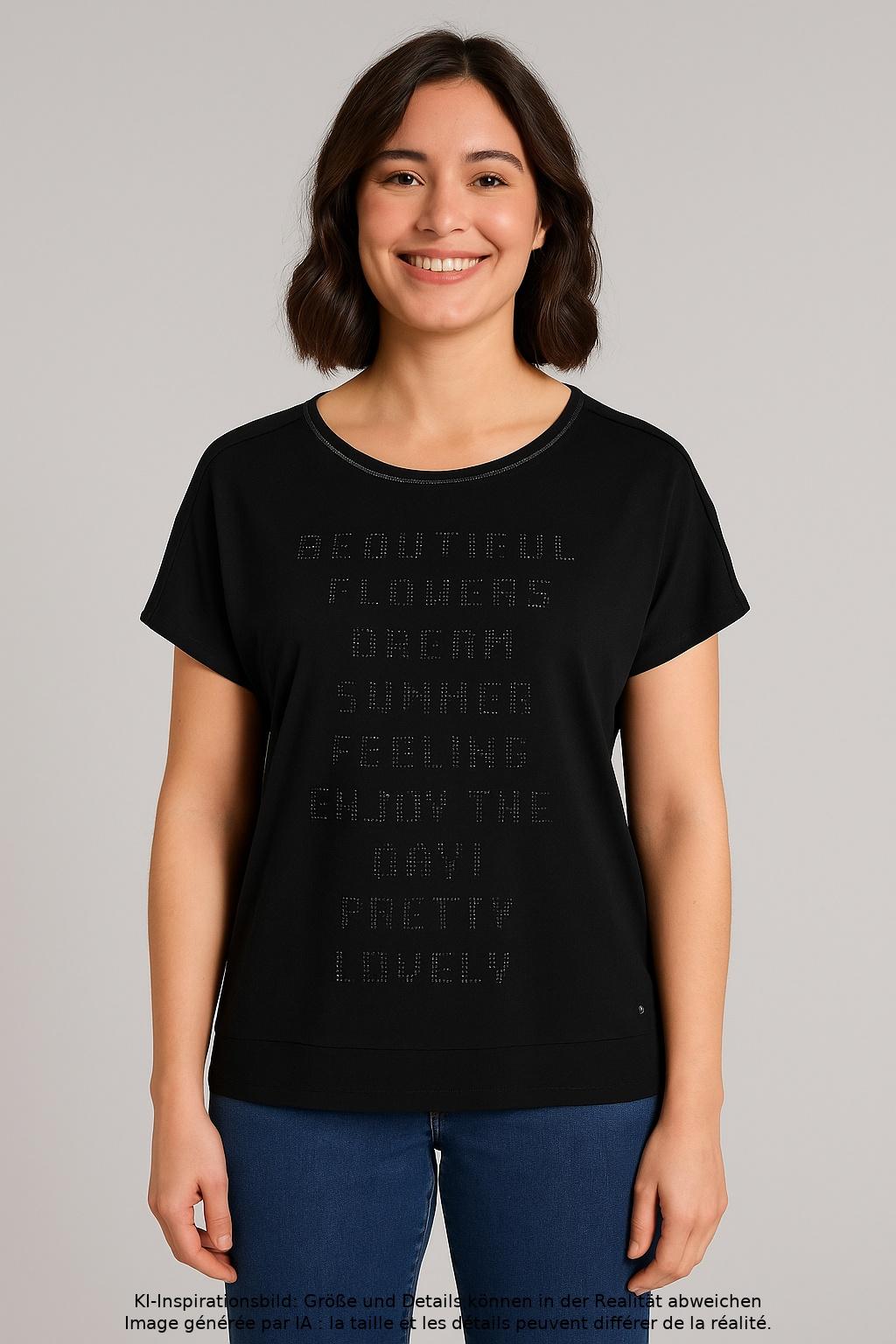 

monari Damen T-Shirt, schwarz, Gr. 40