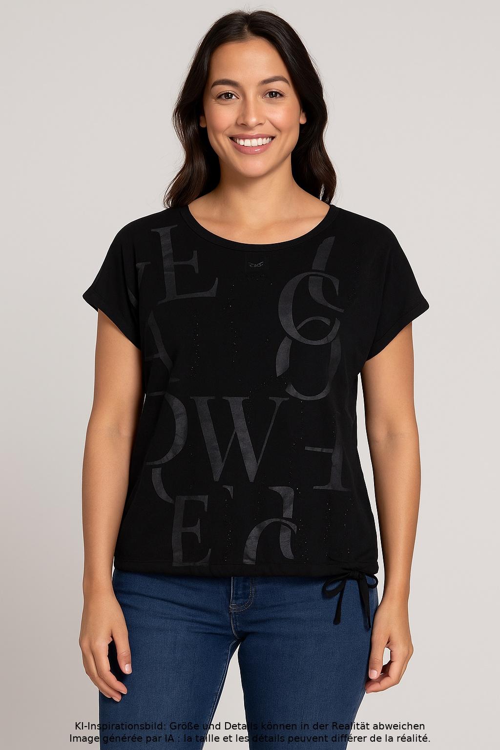 

monari Damen T-Shirt, schwarz, Gr. 36