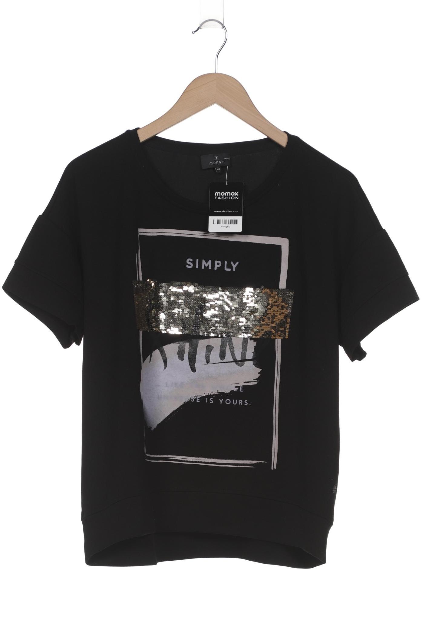

monari Damen T-Shirt, schwarz, Gr. 40