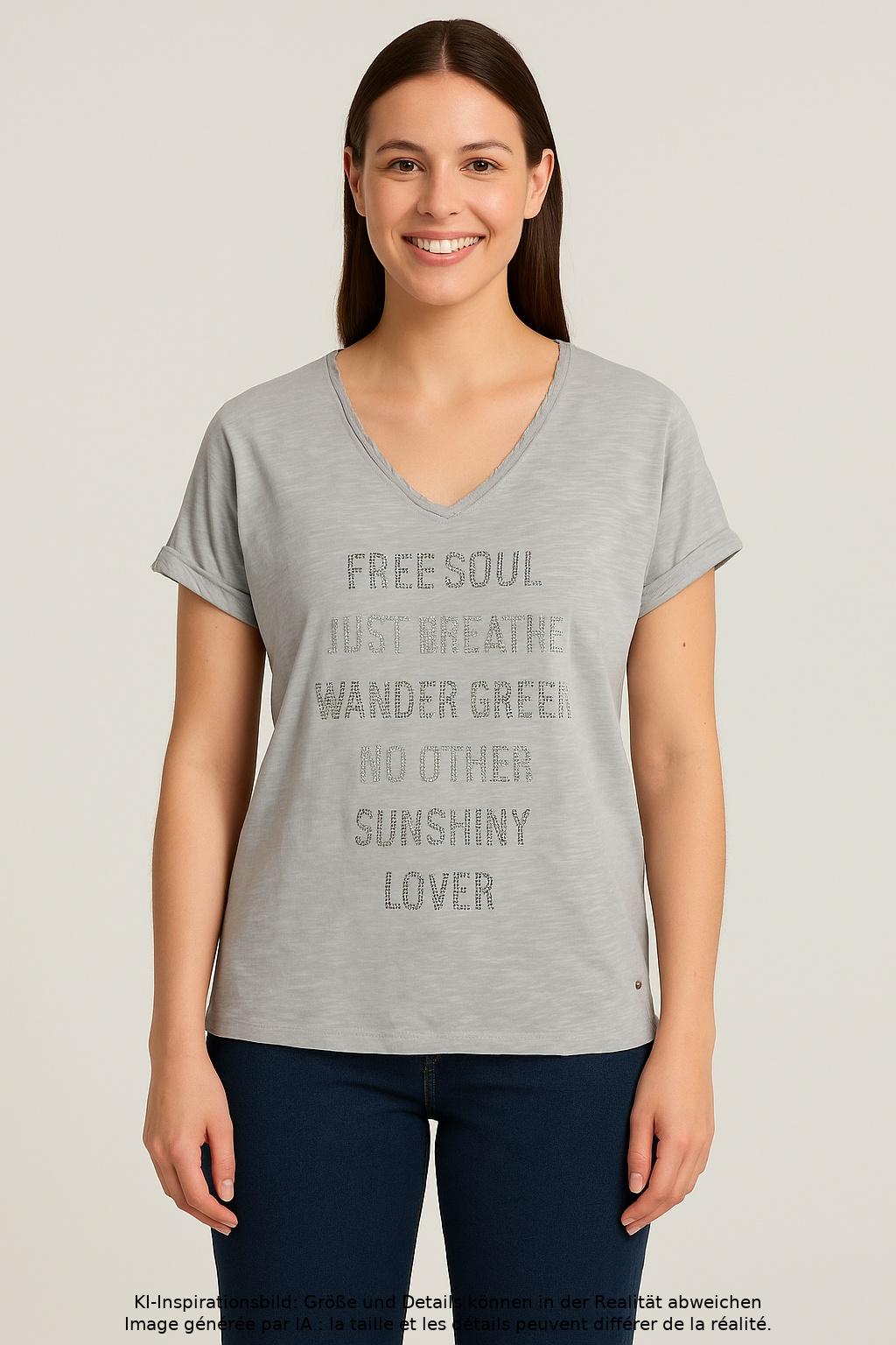 

monari Damen T-Shirt, grau, Gr. 46