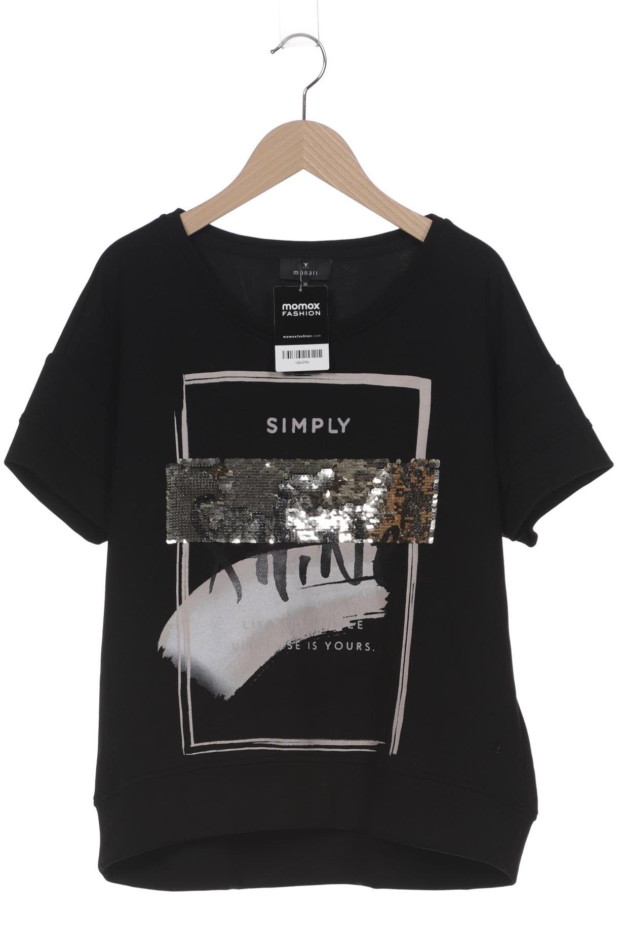 

monari Damen T-Shirt, schwarz, Gr. 36