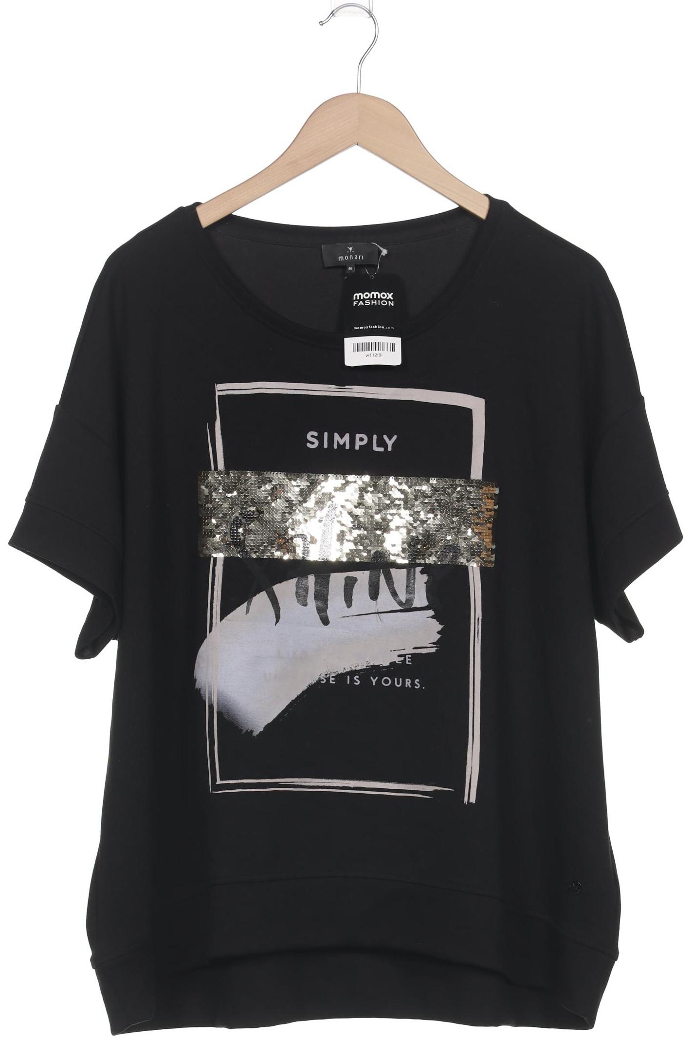 

monari Damen T-Shirt, schwarz, Gr. 46