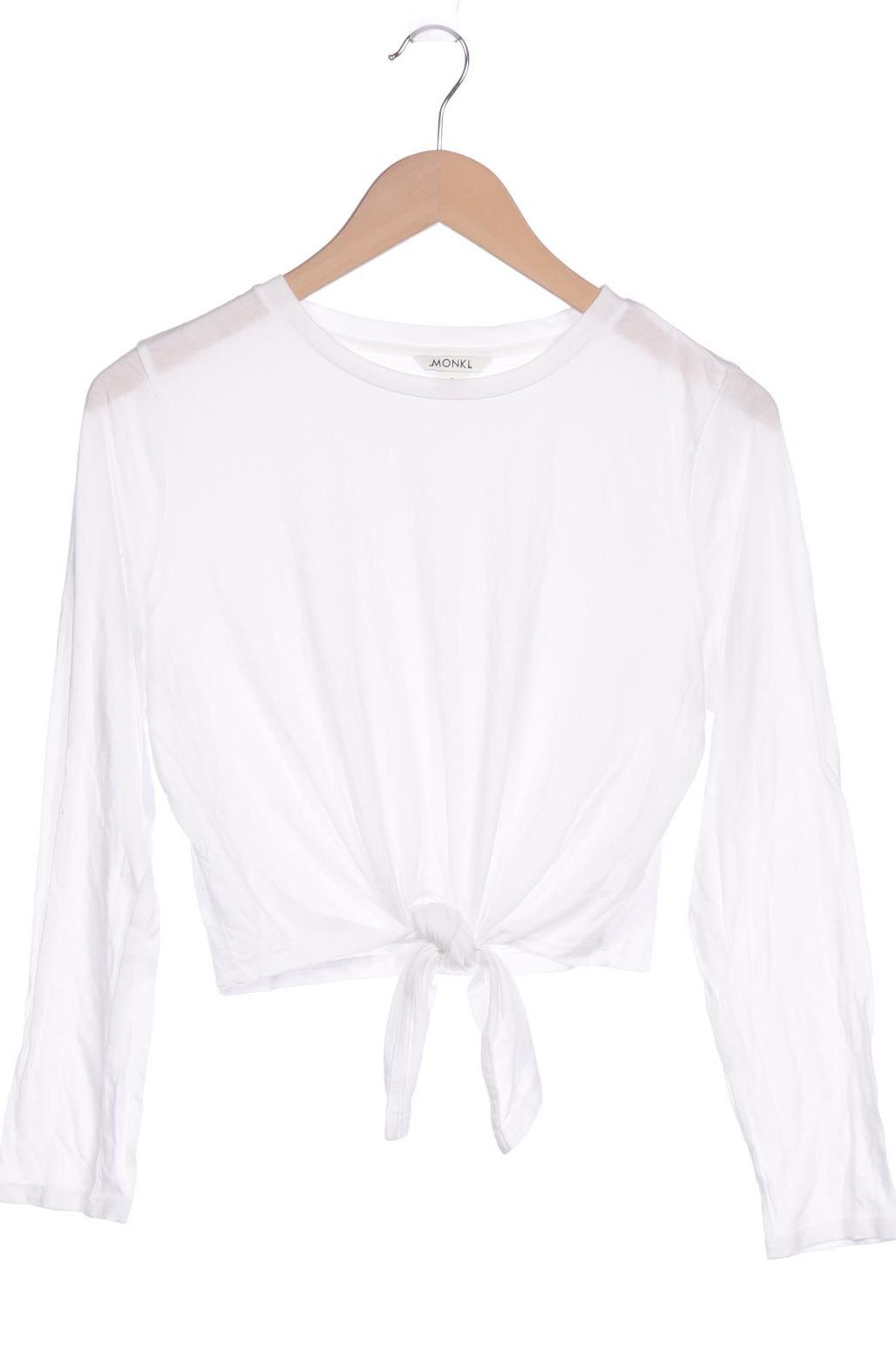 

Monki Damen Langarmshirt, weiß, Gr. 36