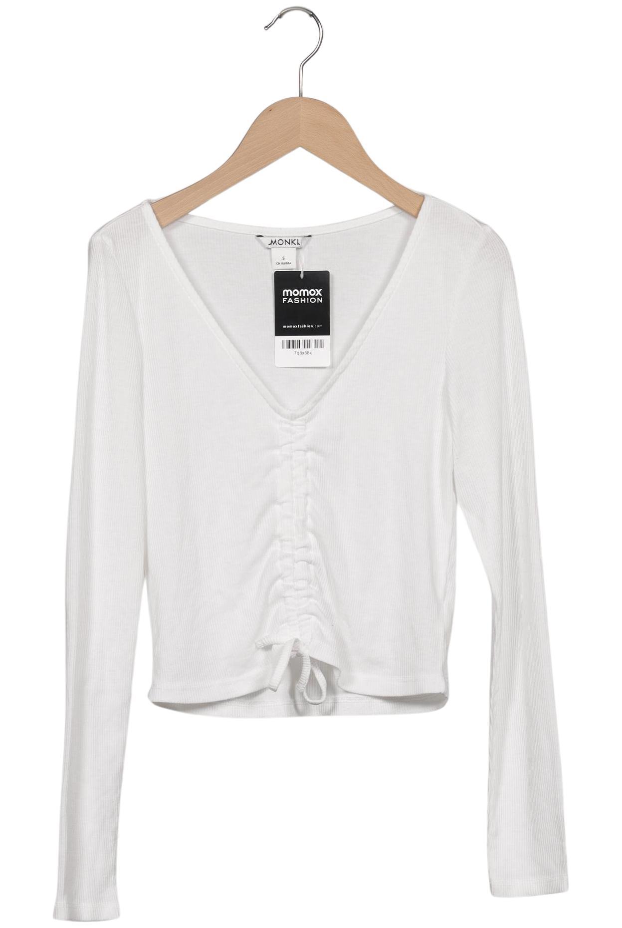 

Monki Damen Langarmshirt, weiß, Gr. 36