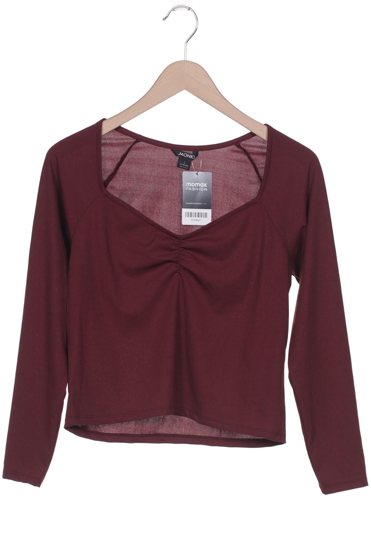 

Monki Damen Langarmshirt, bordeaux, Gr. 42