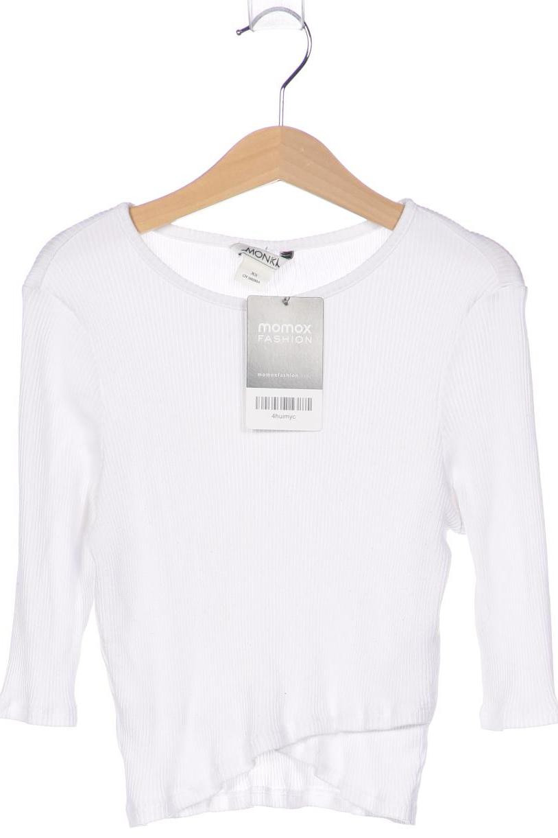 

Monki Damen Langarmshirt, weiß, Gr. 34