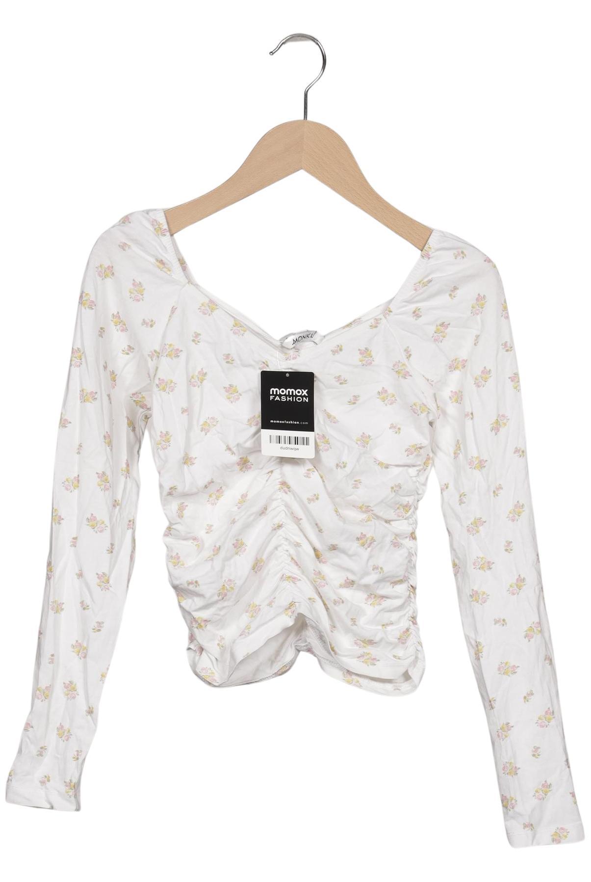 

Monki Damen Langarmshirt, weiß, Gr. 32