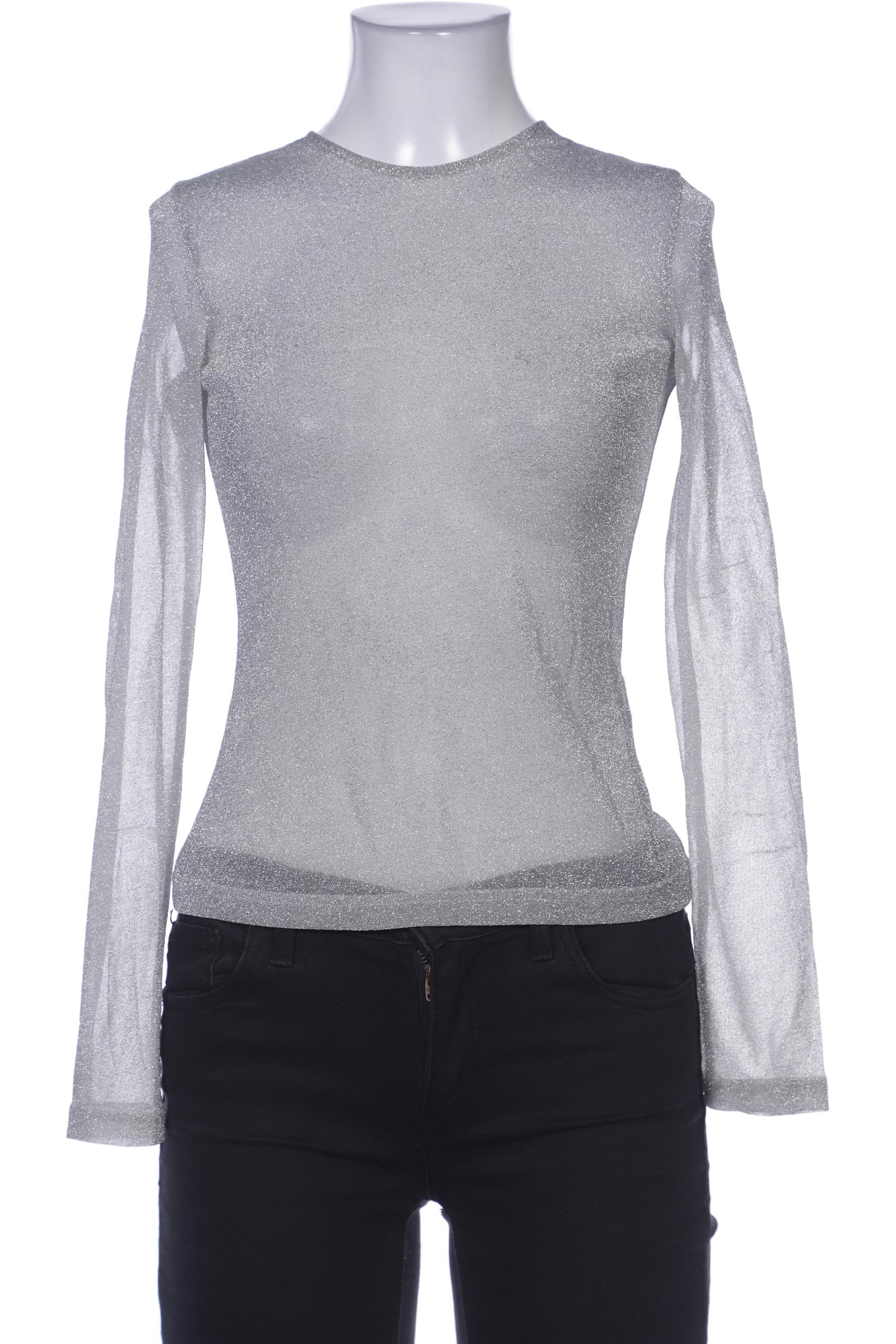 

Monki Damen Langarmshirt, silber, Gr. 34