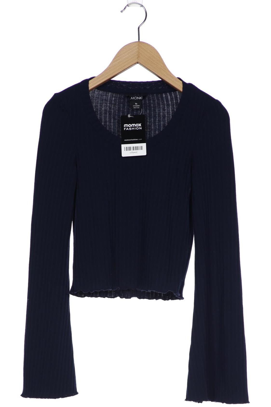 

Monki Damen Langarmshirt, marineblau, Gr. 34