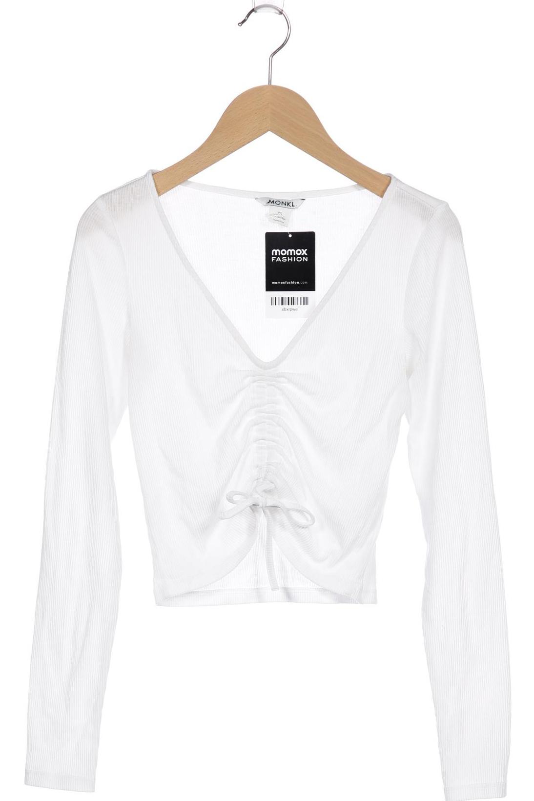 

Monki Damen Langarmshirt, weiß, Gr. 34