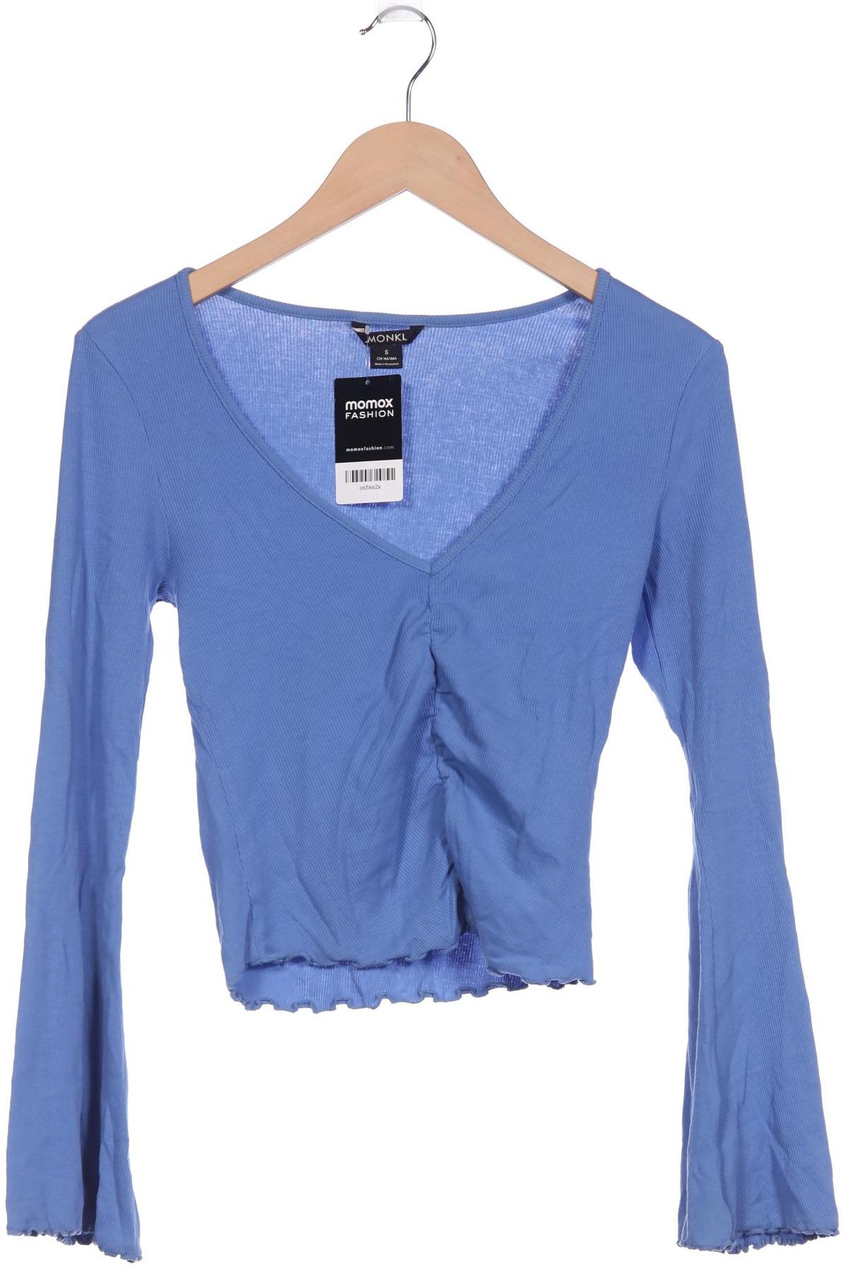 

Monki Damen Langarmshirt, blau, Gr. 36