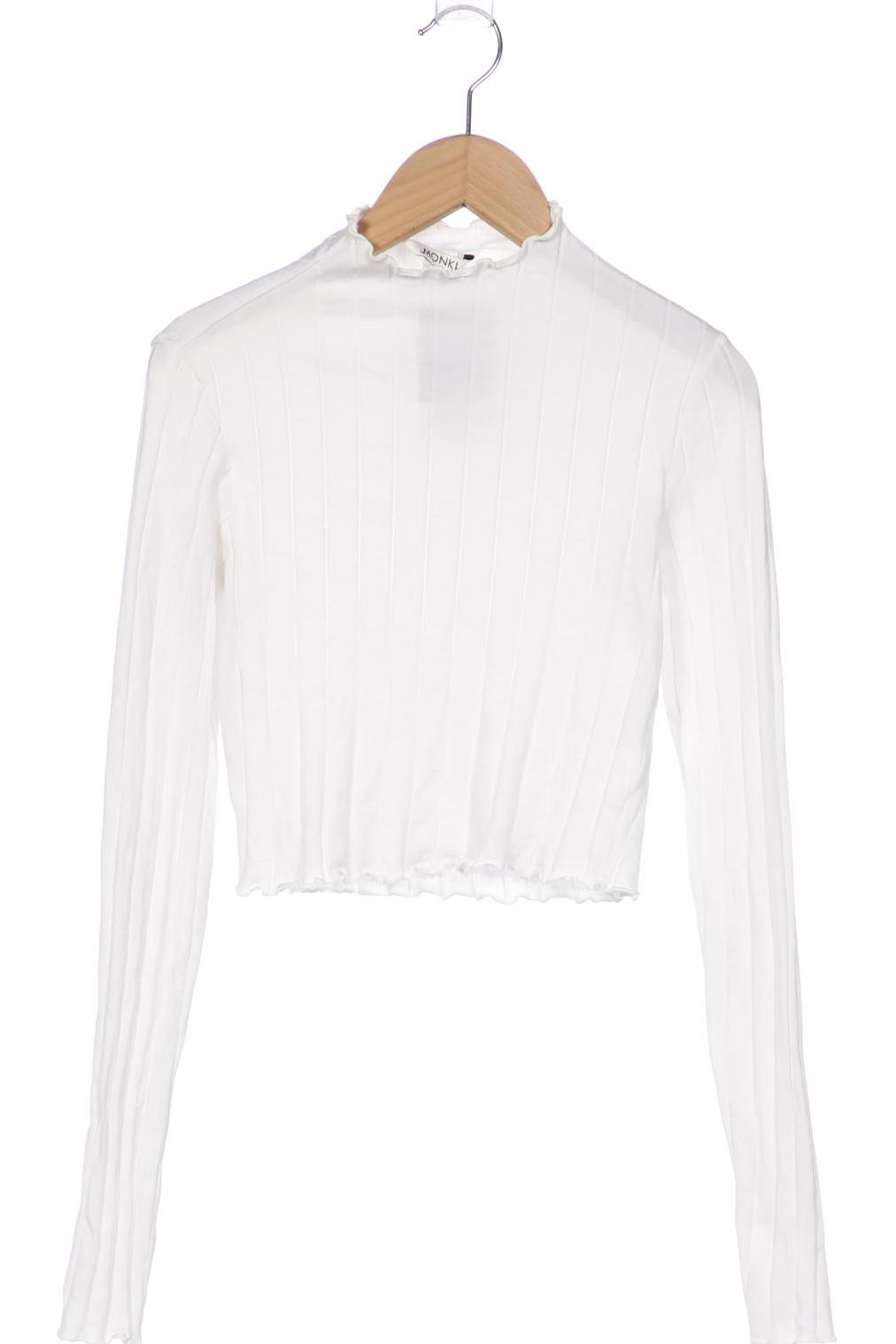 

Monki Damen Langarmshirt, weiß, Gr. 36