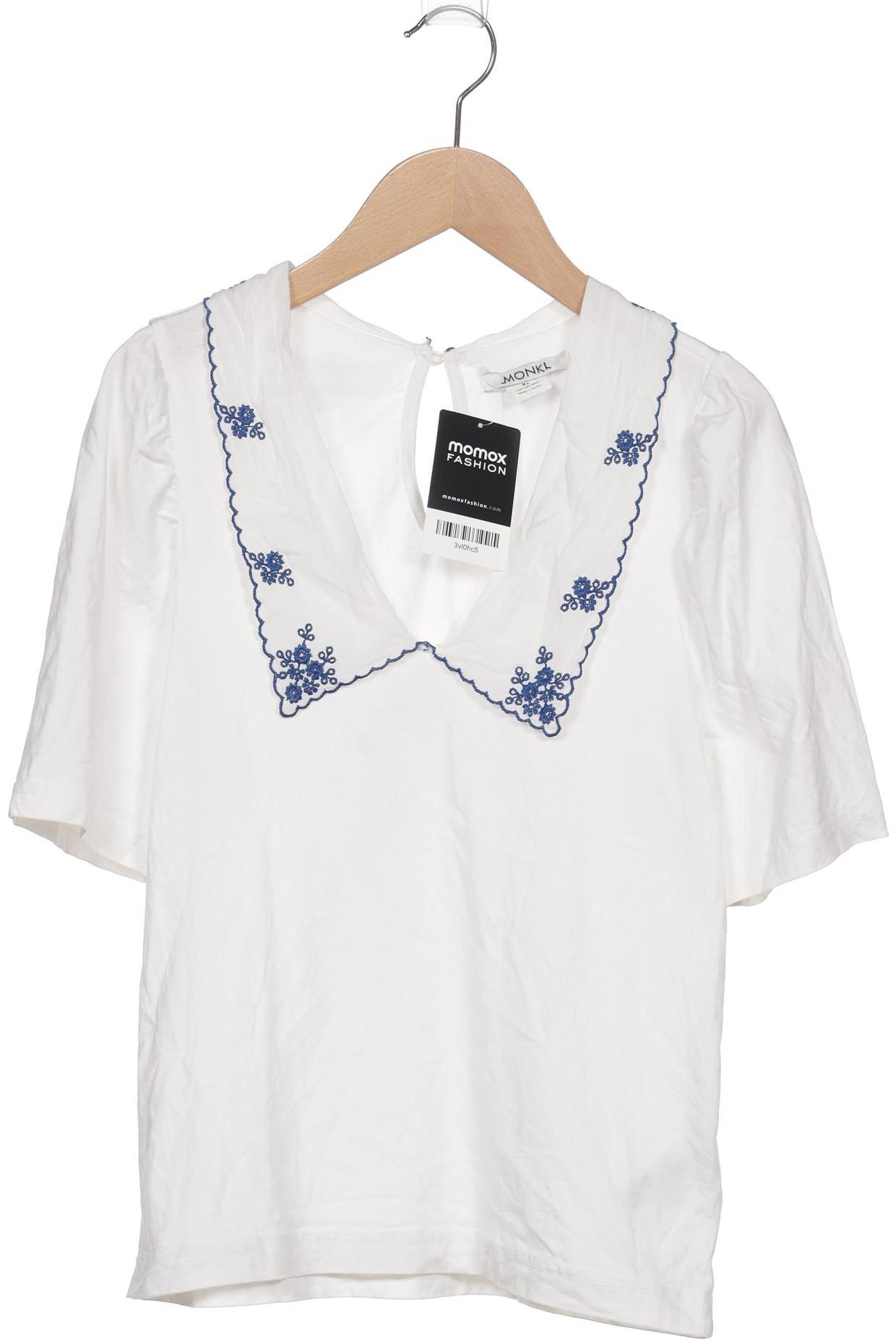 

Monki Damen T-Shirt, weiß, Gr. 34