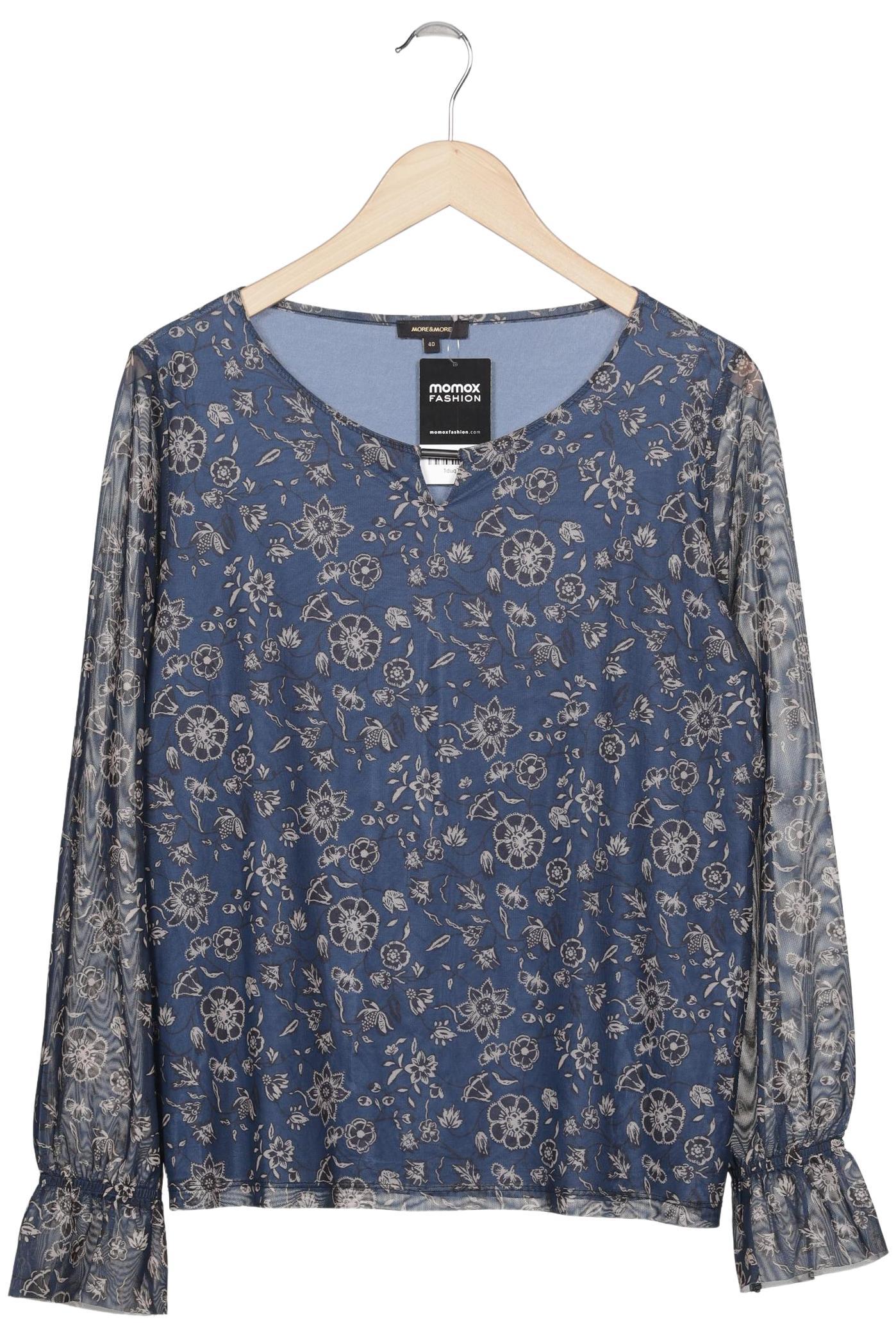 

More & More Damen Langarmshirt, blau, Gr. 40