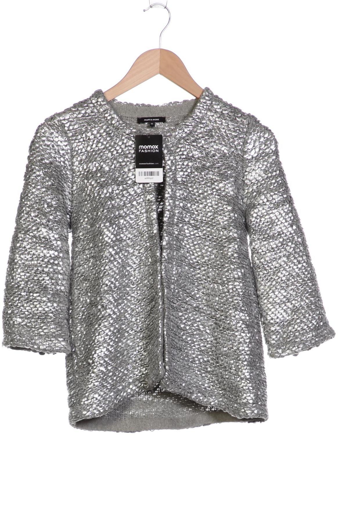 

More & More Damen Strickjacke, silber, Gr. 36