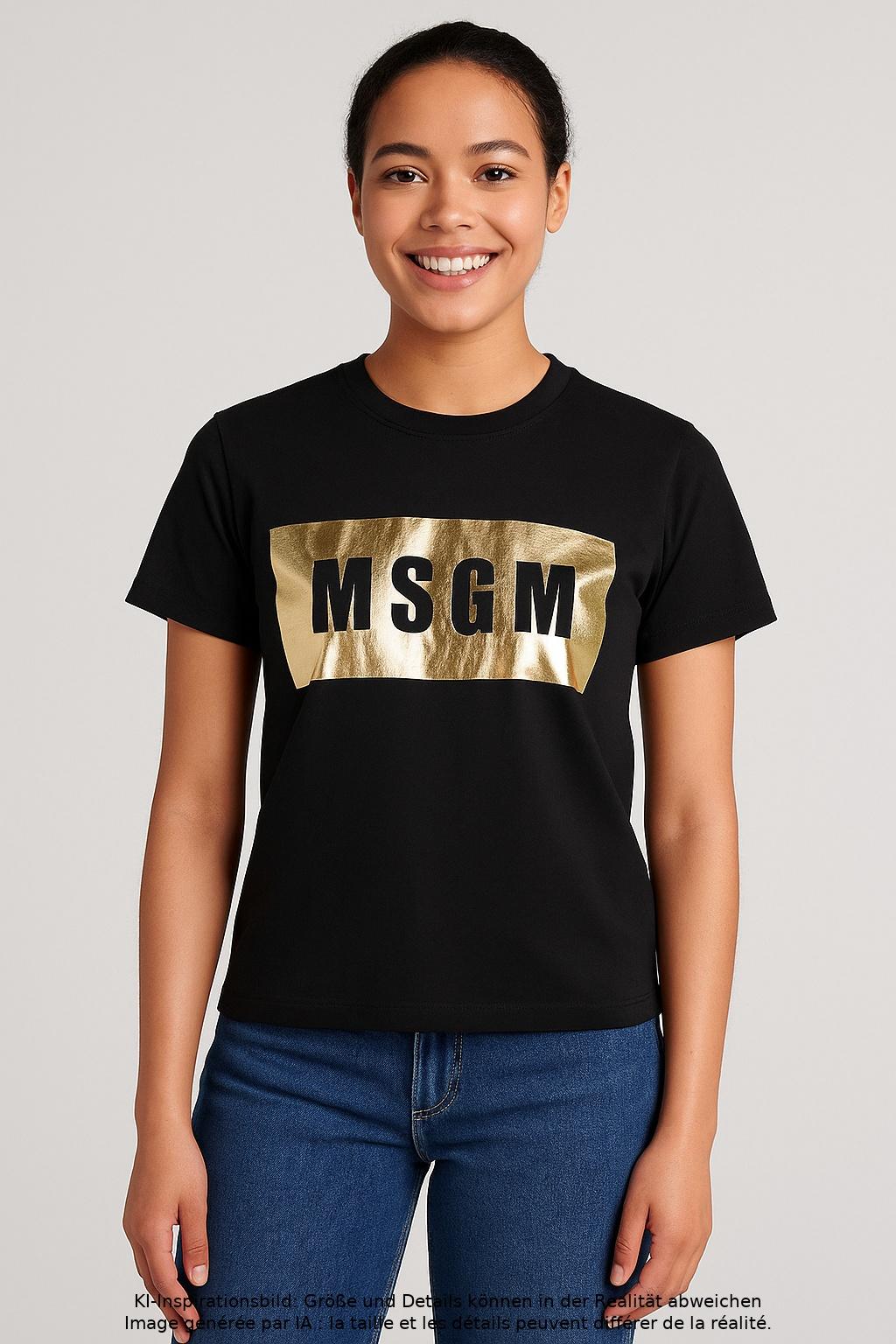 

Msgm Damen T-Shirt, mehrfarbig, Gr. 36