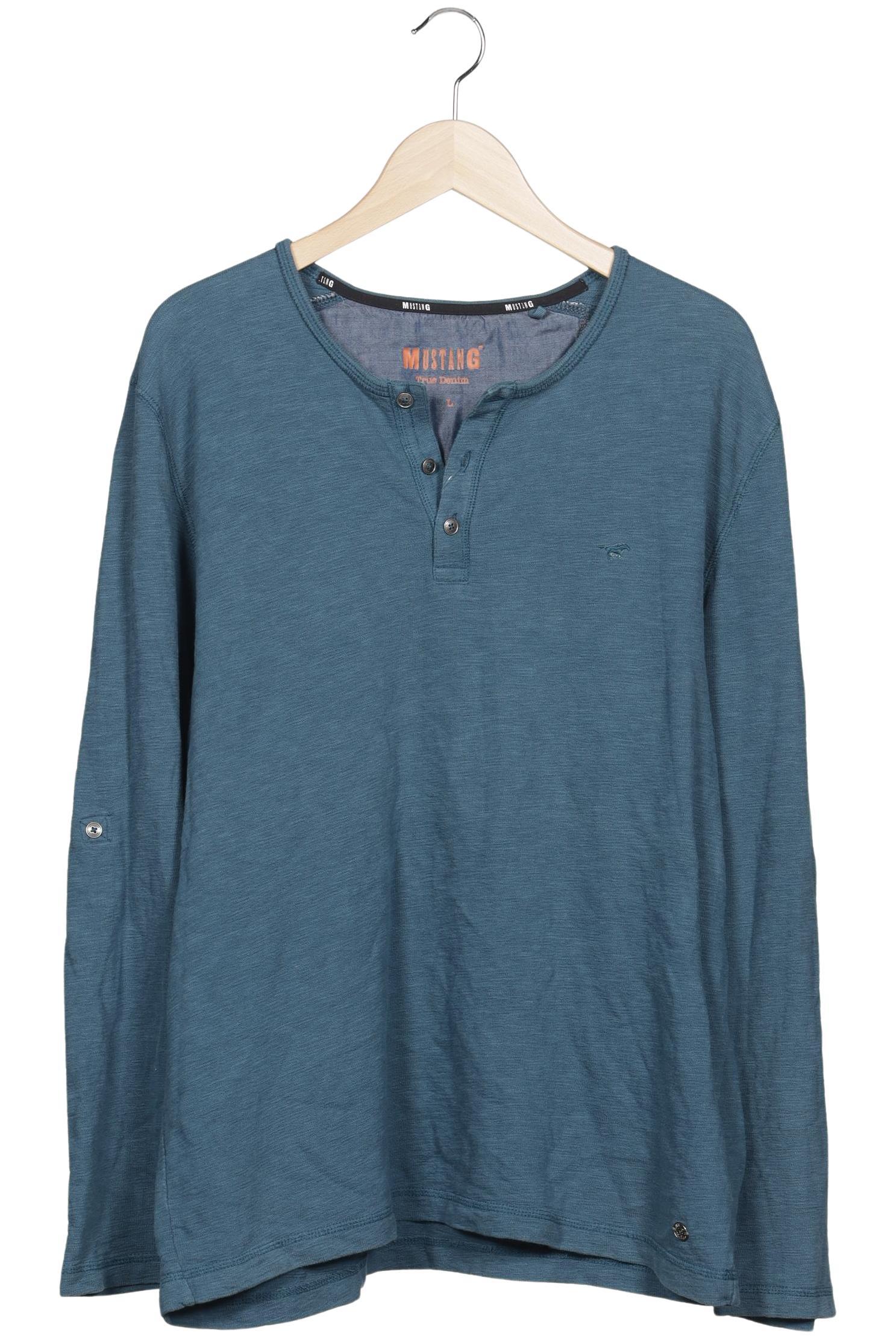 Thumbnail - Mustang Herren Langarmshirt, blau, Gr. 52