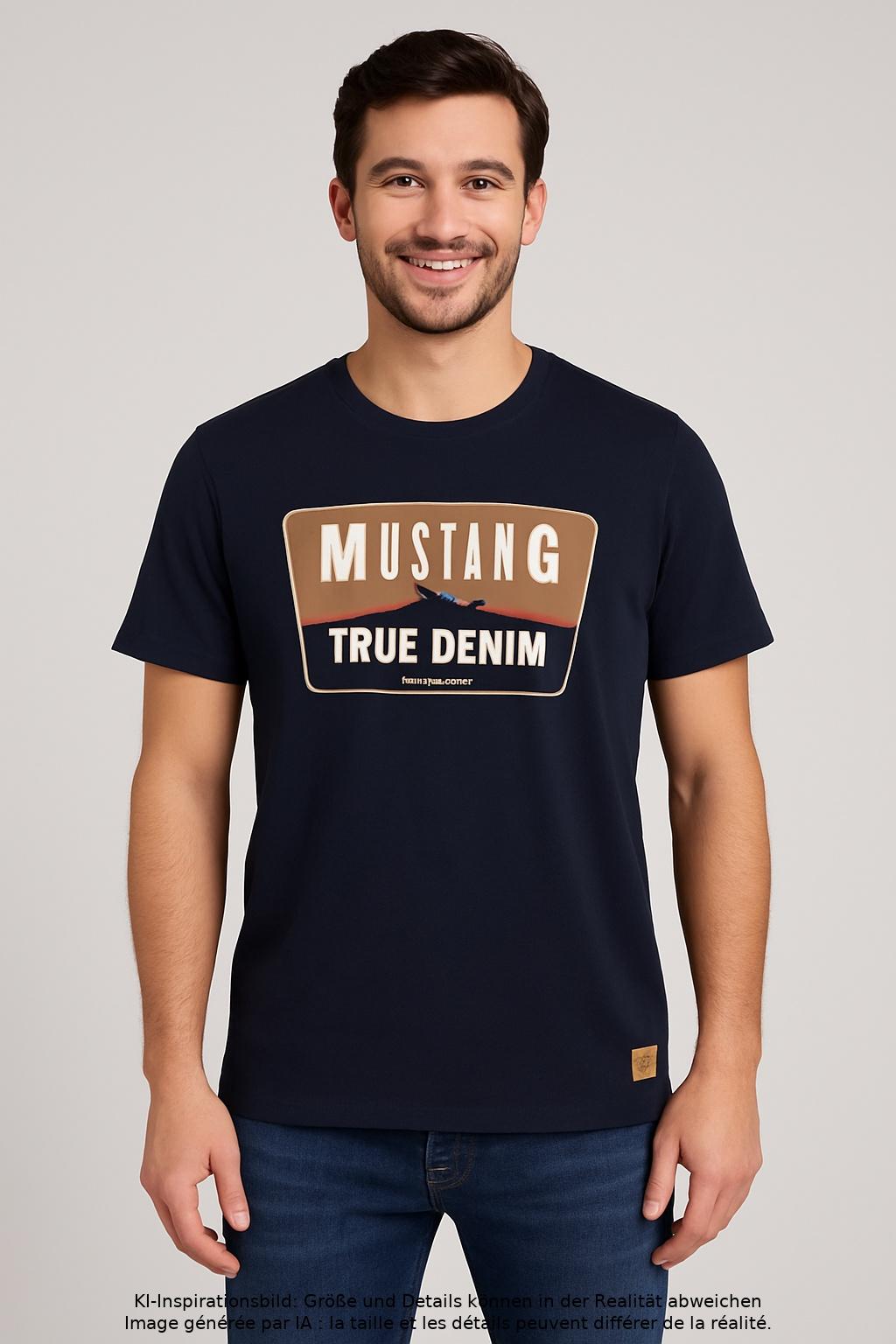 

Mustang Herren T-Shirt, marineblau, Gr. 48
