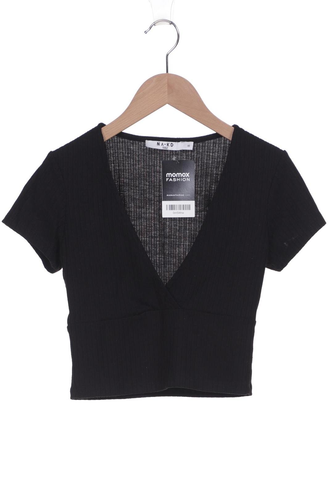 

NA-KD Damen T-Shirt, schwarz