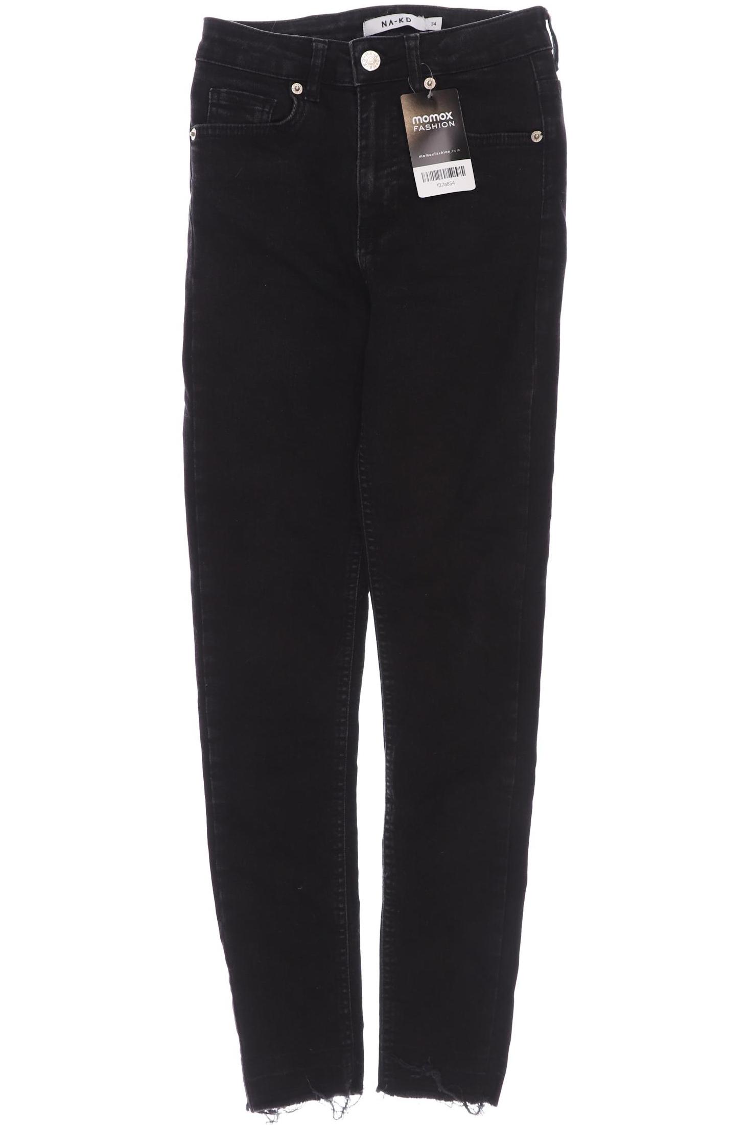 

NA-KD Damen Jeans, schwarz