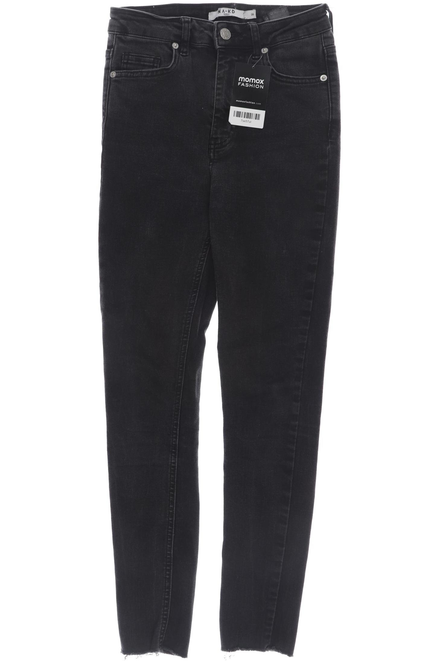 

NA-KD Damen Jeans, schwarz