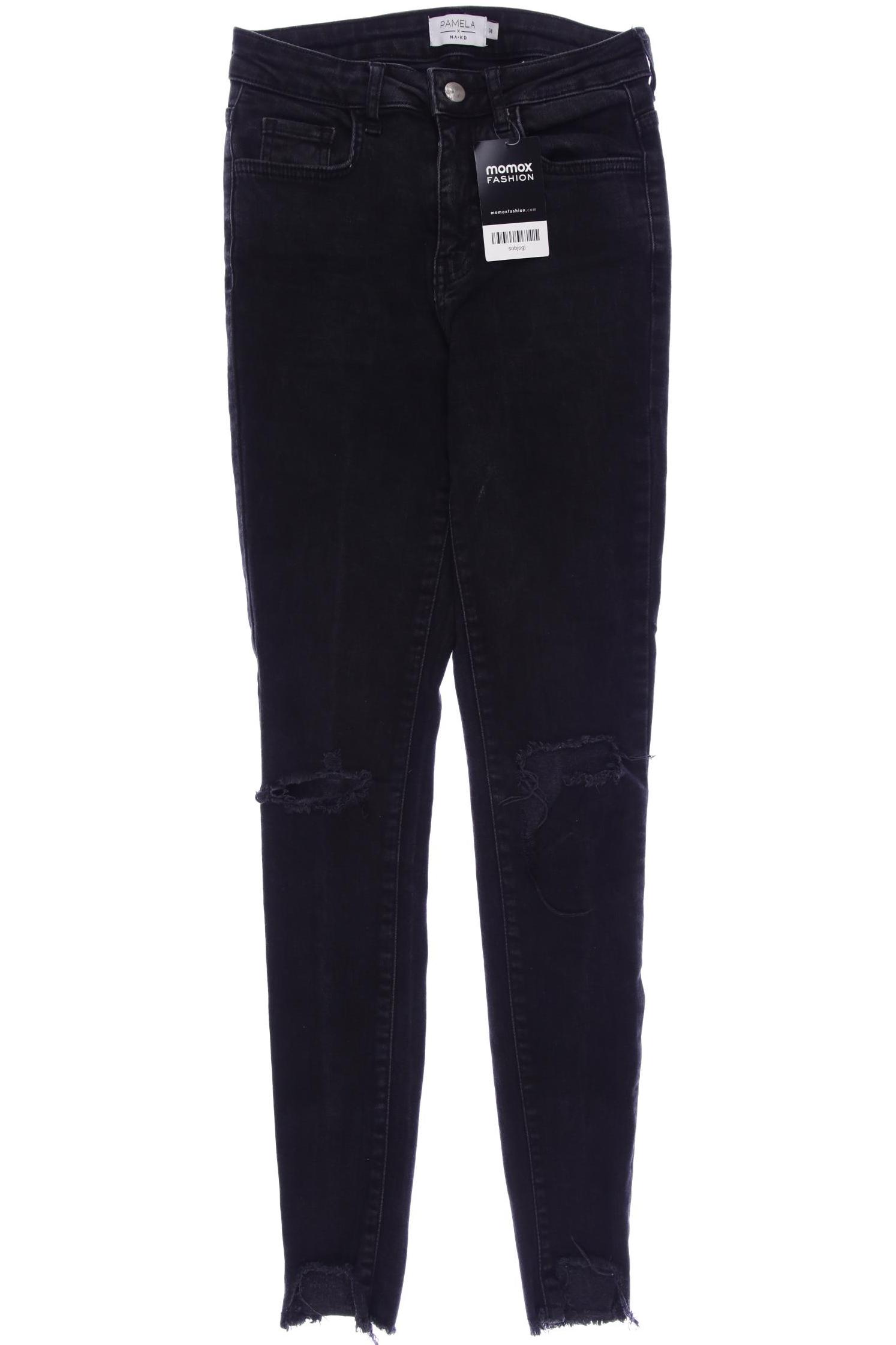 

NA-KD Damen Jeans, schwarz