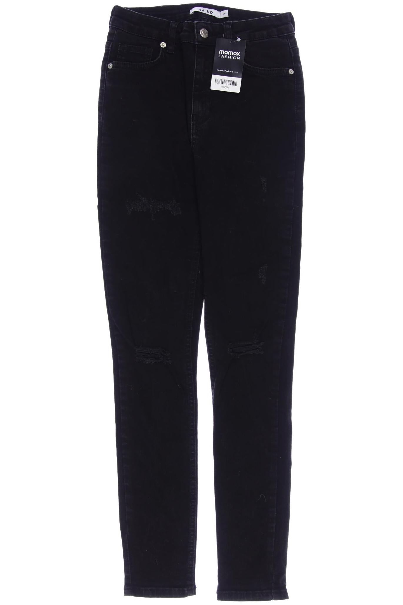 

NA-KD Damen Jeans, schwarz