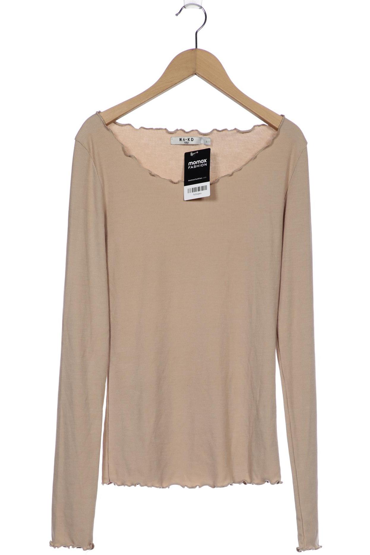 

NA-KD Damen Langarmshirt, beige