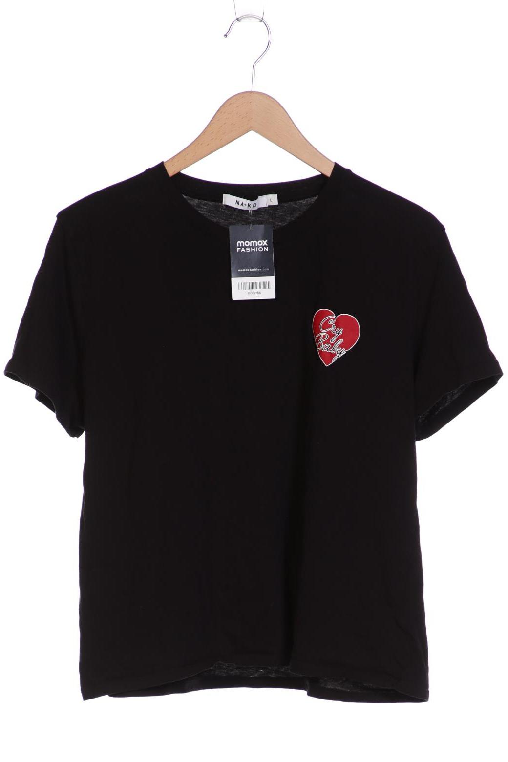 

Na-Kd Damen T-Shirt, schwarz, Gr. 42