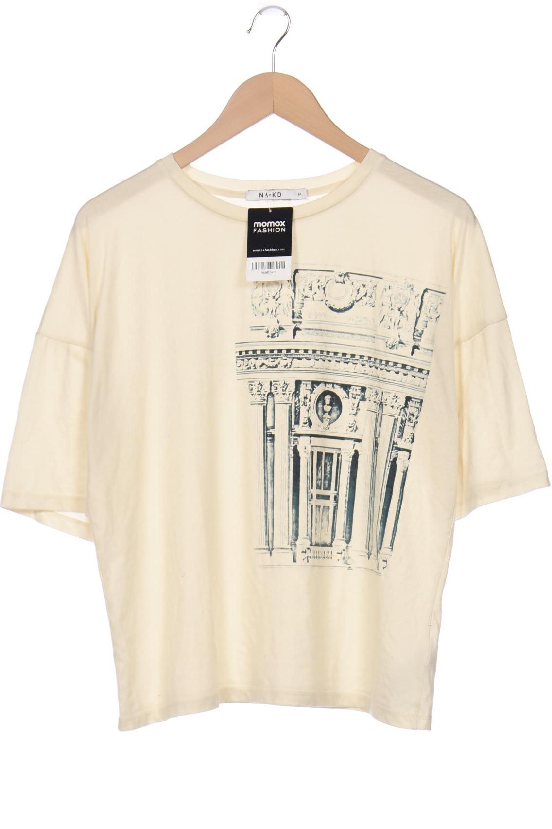 

NA-KD Damen T-Shirt, cremeweiß