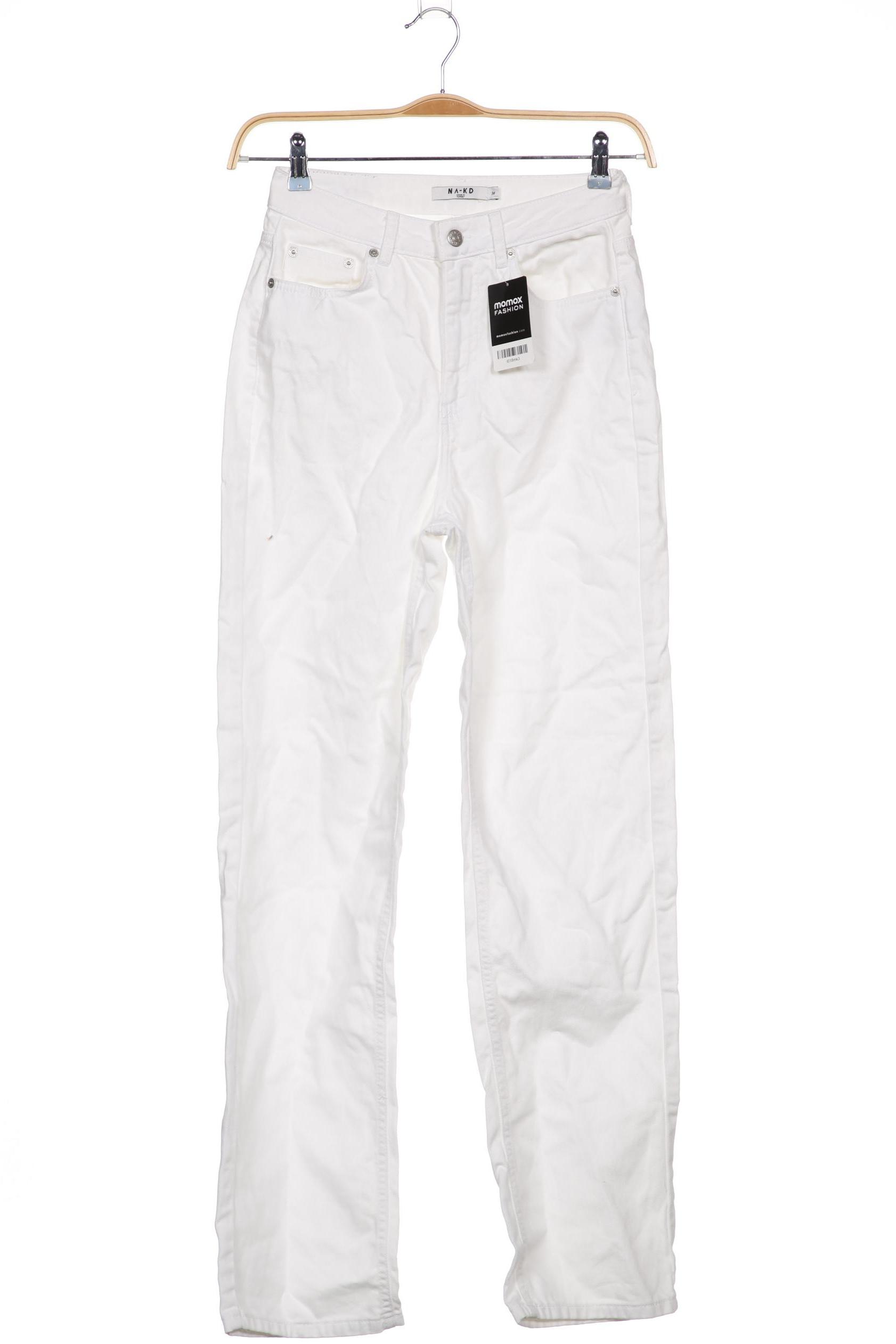 

NA-KD Damen Jeans, weiß