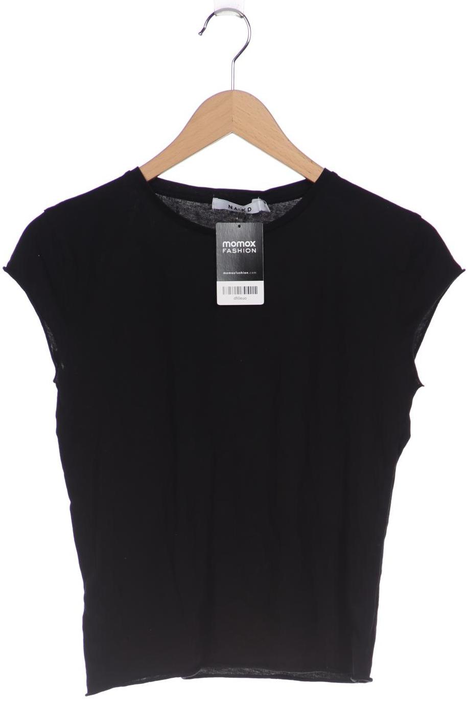 

NA-KD Damen T-Shirt, schwarz