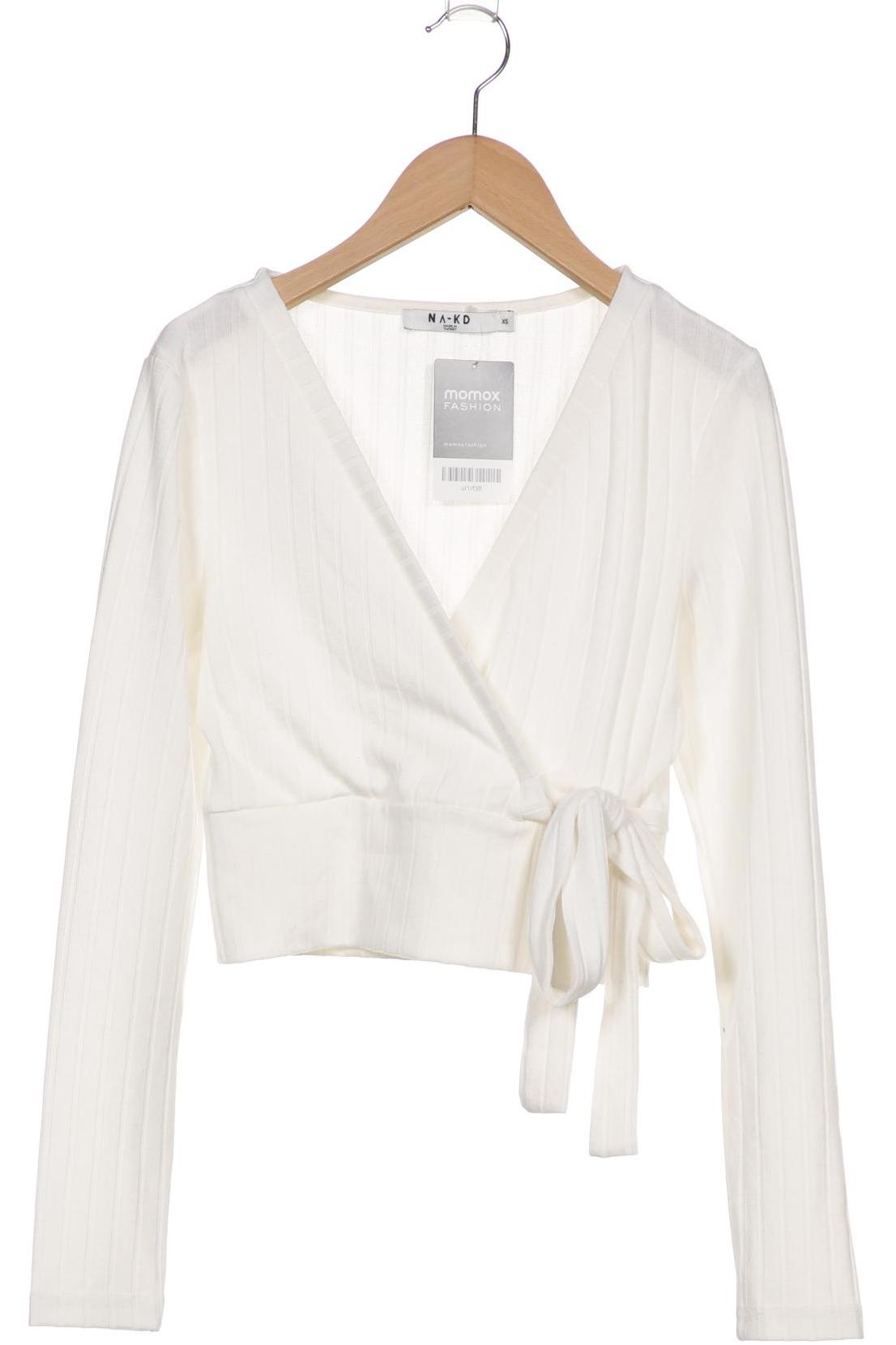 

NA-KD Damen Langarmshirt, weiß