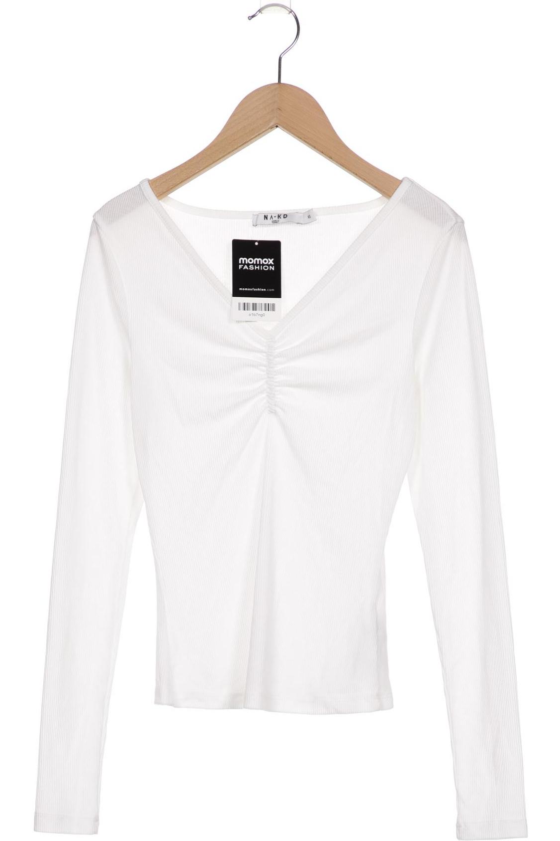

NA-KD Damen Langarmshirt, weiß