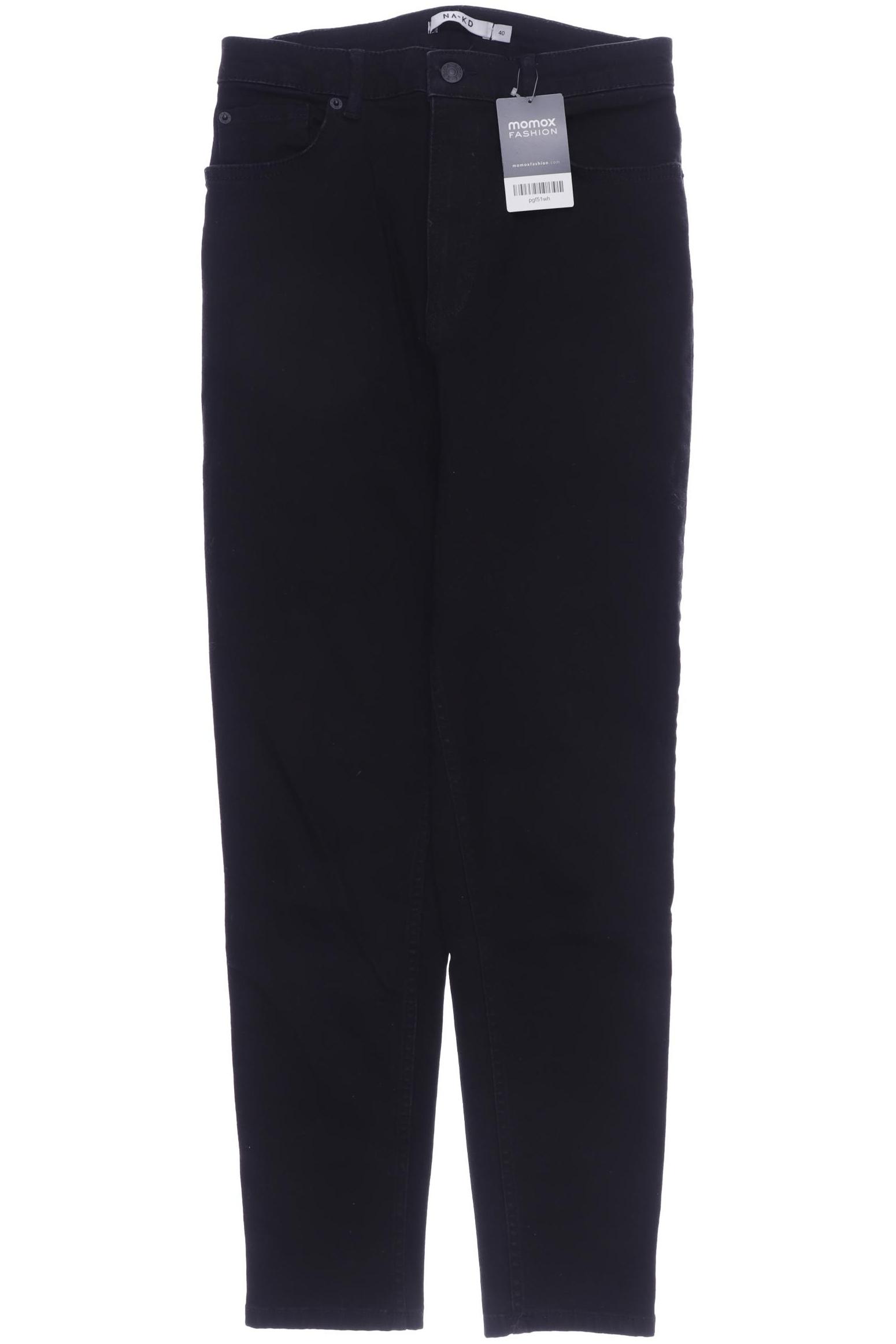 

NA-KD Damen Jeans, schwarz