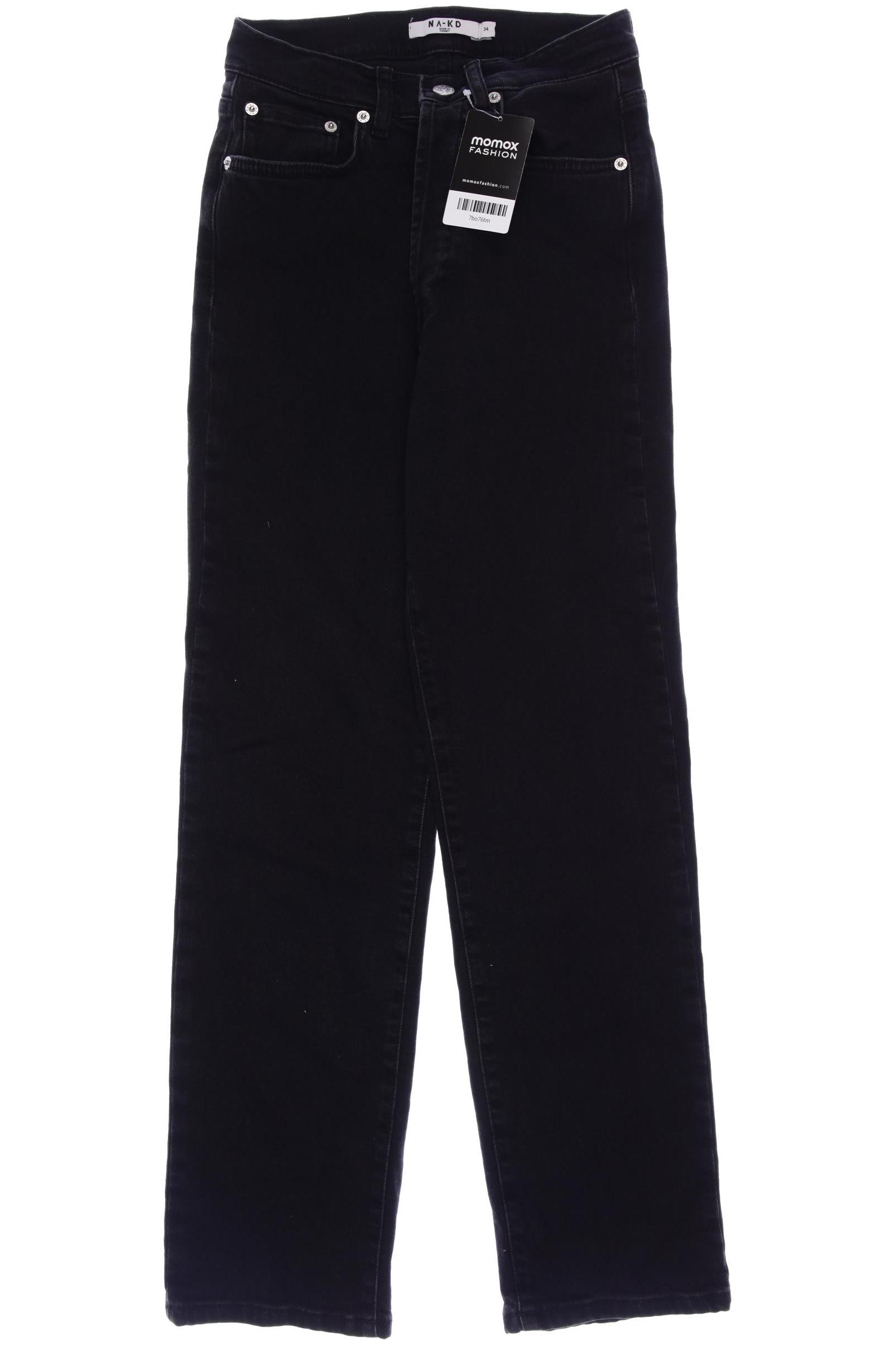 

NA-KD Damen Jeans, schwarz