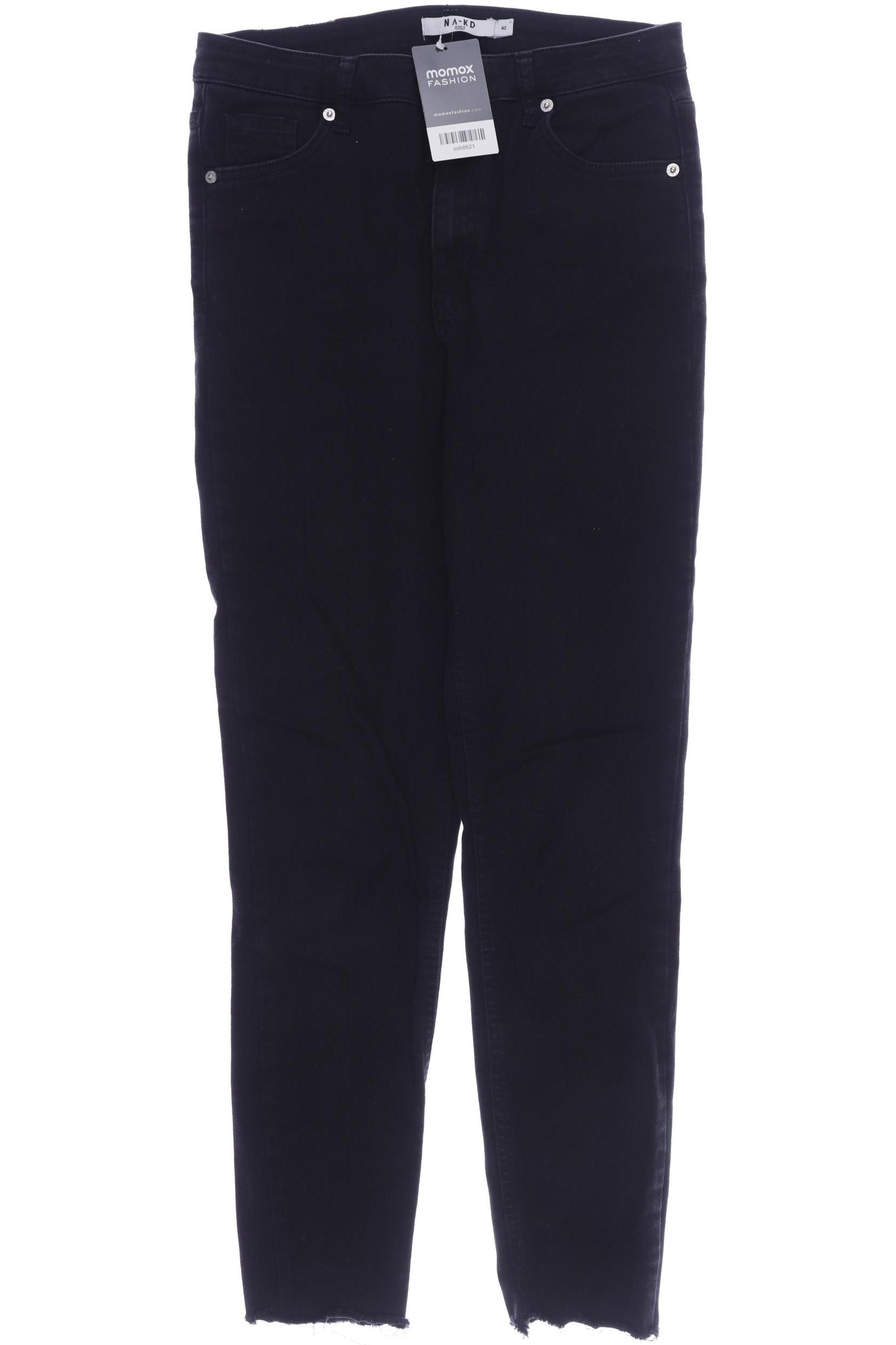 

NA-KD Damen Jeans, schwarz
