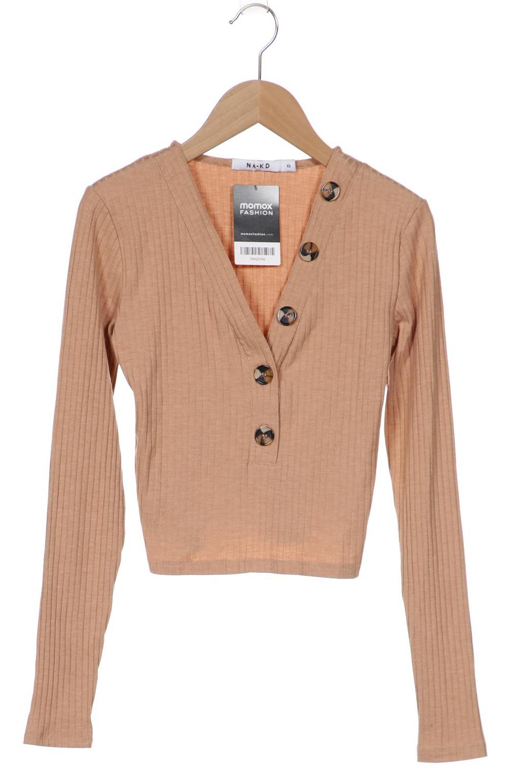 

NA-KD Damen Langarmshirt, beige