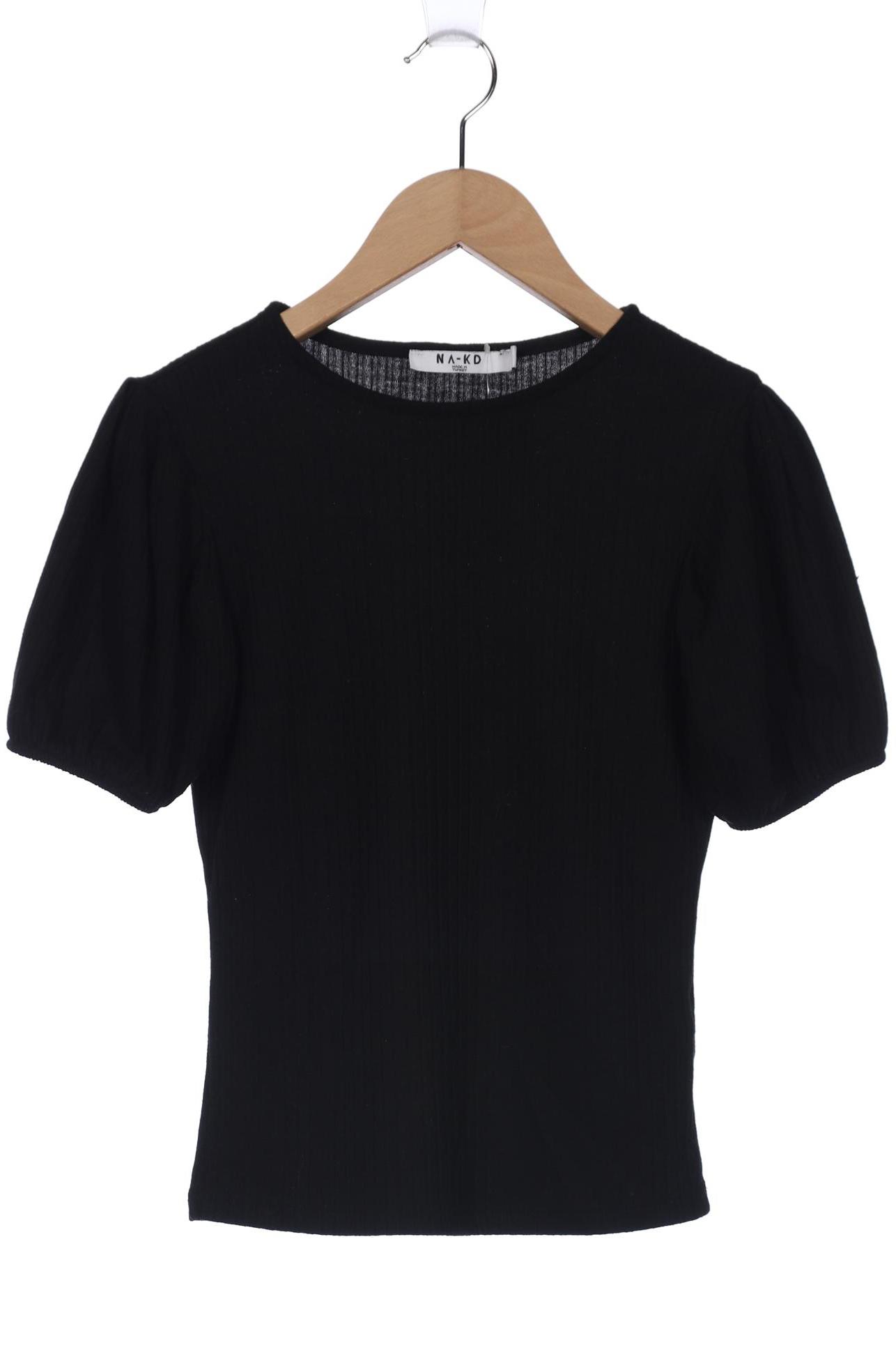 

NA-KD Damen T-Shirt, schwarz