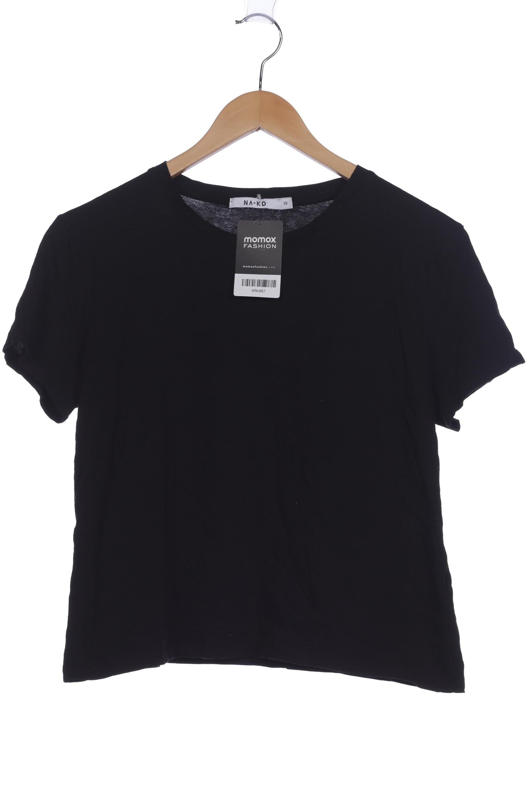 

NA-KD Damen T-Shirt, schwarz