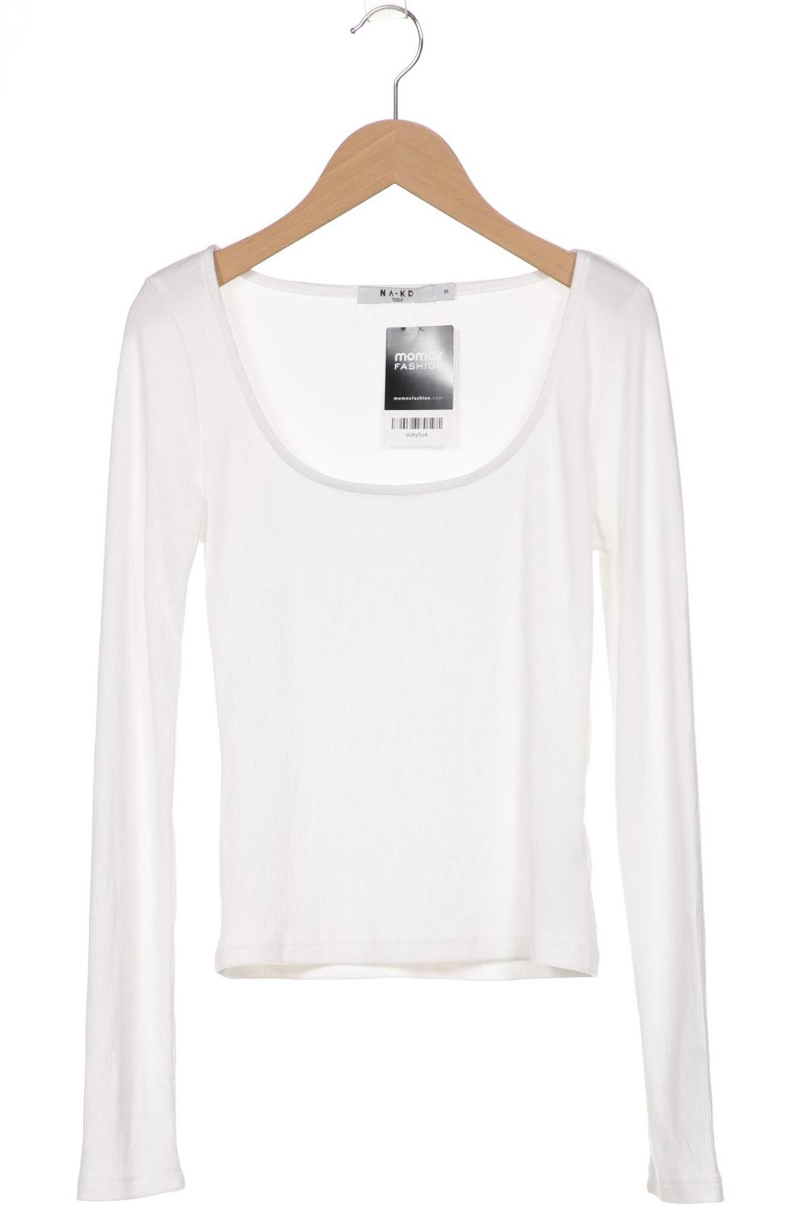 

NA-KD Damen Langarmshirt, weiß