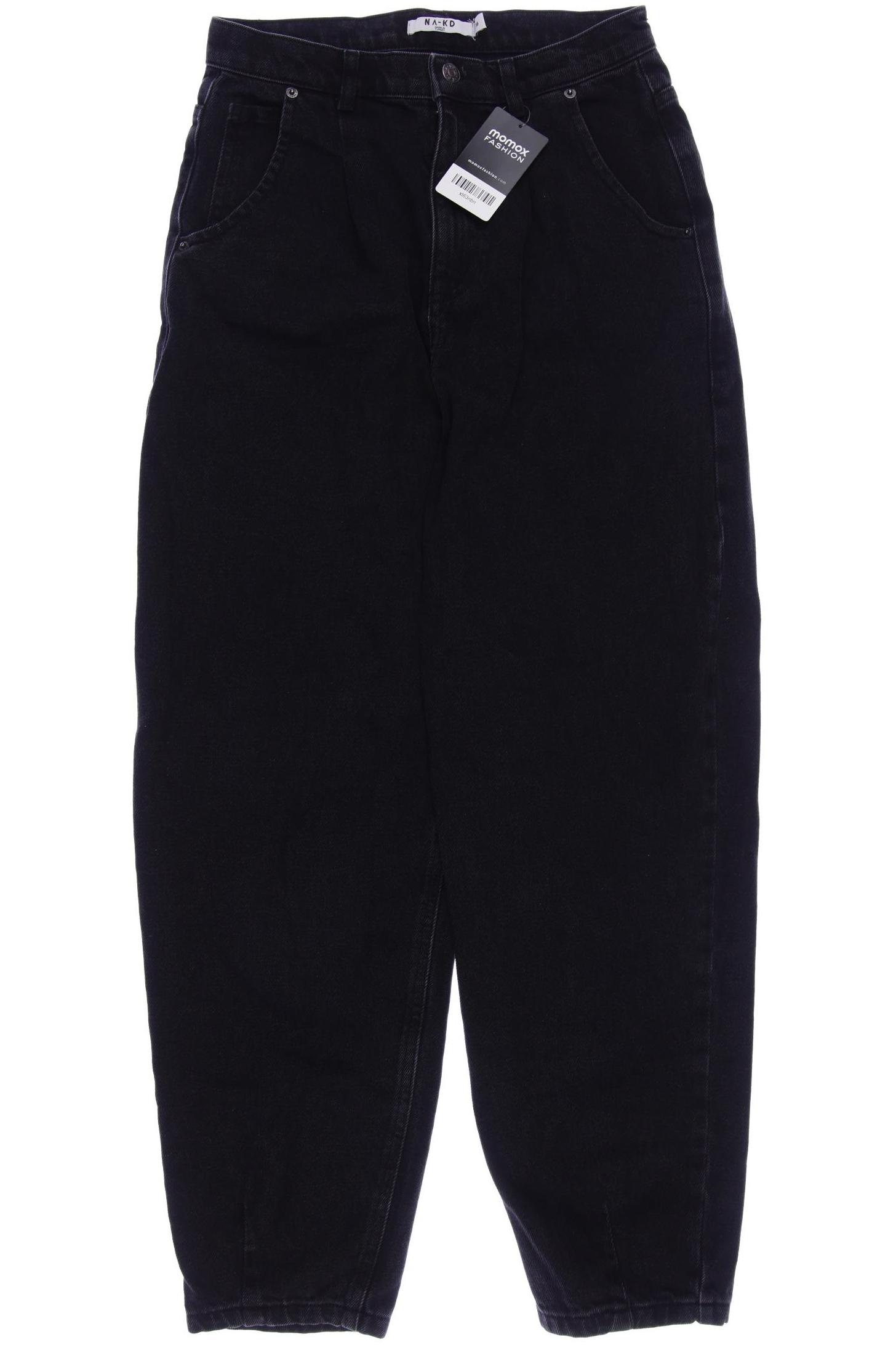 

NA-KD Damen Jeans, schwarz