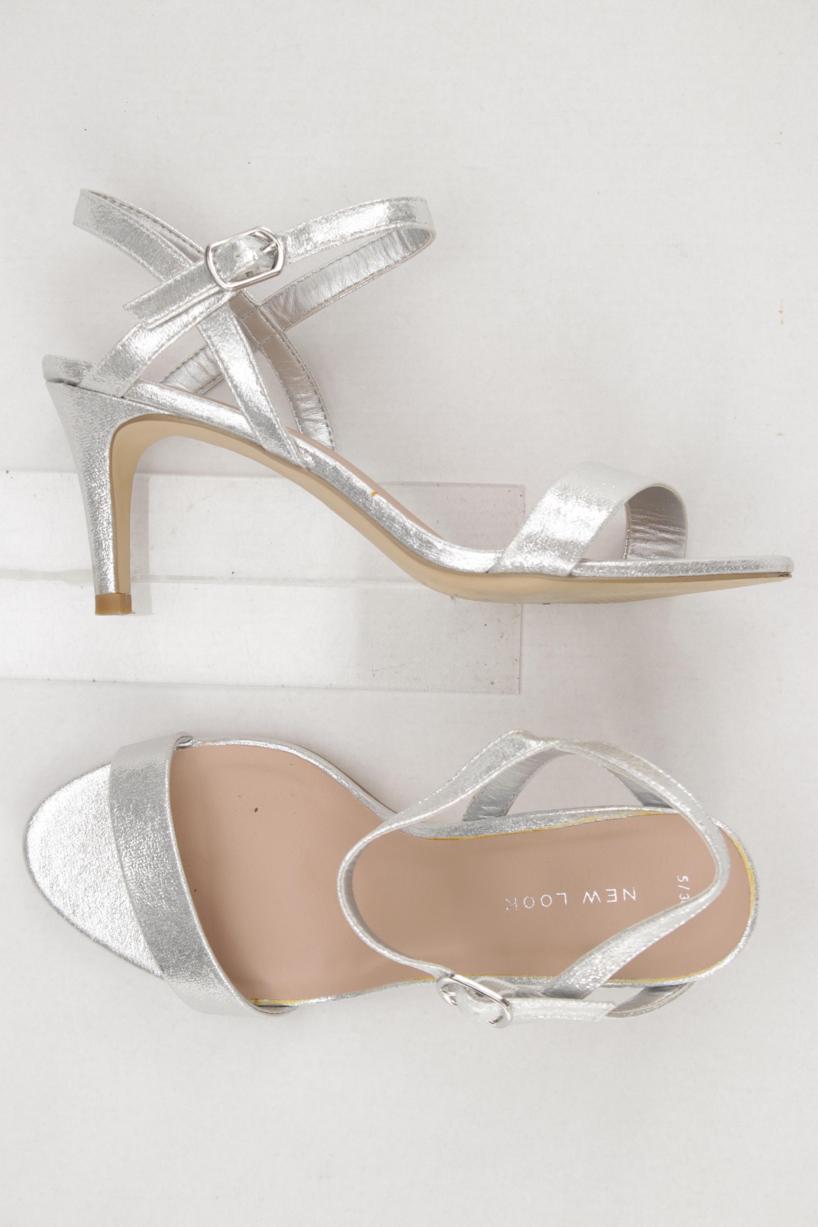 

New Look Damen Sandale, silber, Gr. 38